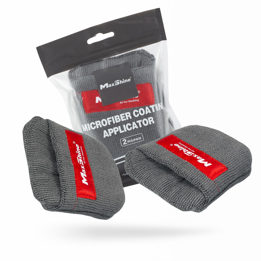 Maxshine Microfiber Universal Coating Applicator Pads, 2-Pack | Finger Pocket Design, Durable & Washable | Reusable Detailing Wax Pads for Car Coating, Sealant & Polish Application