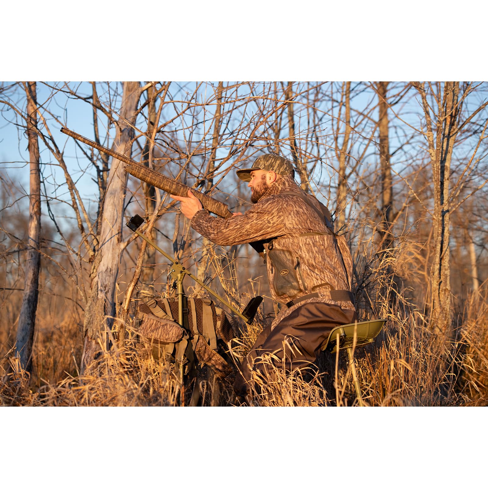 Ergo Ultimate Avian-X Marsh Seat for Waterfowl Hunting - Ergonomic Lightweight Durable Solid Stable Adjustable Rotating Supportive Pressure-Relieving Stool with Carry Sling
