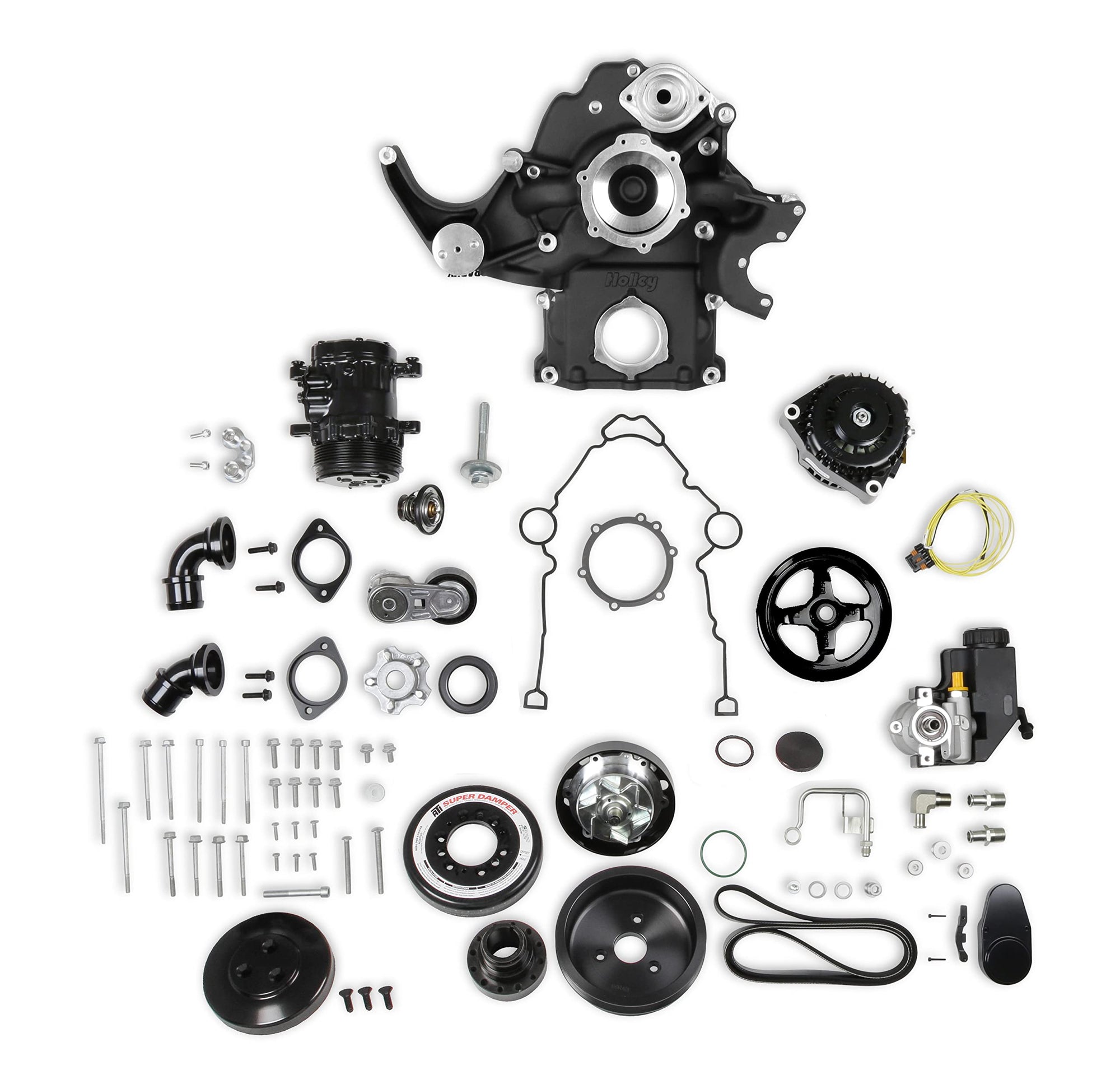 Premium Holley 20-292BK Complete Mid-Mount Accessory System - Black Finish