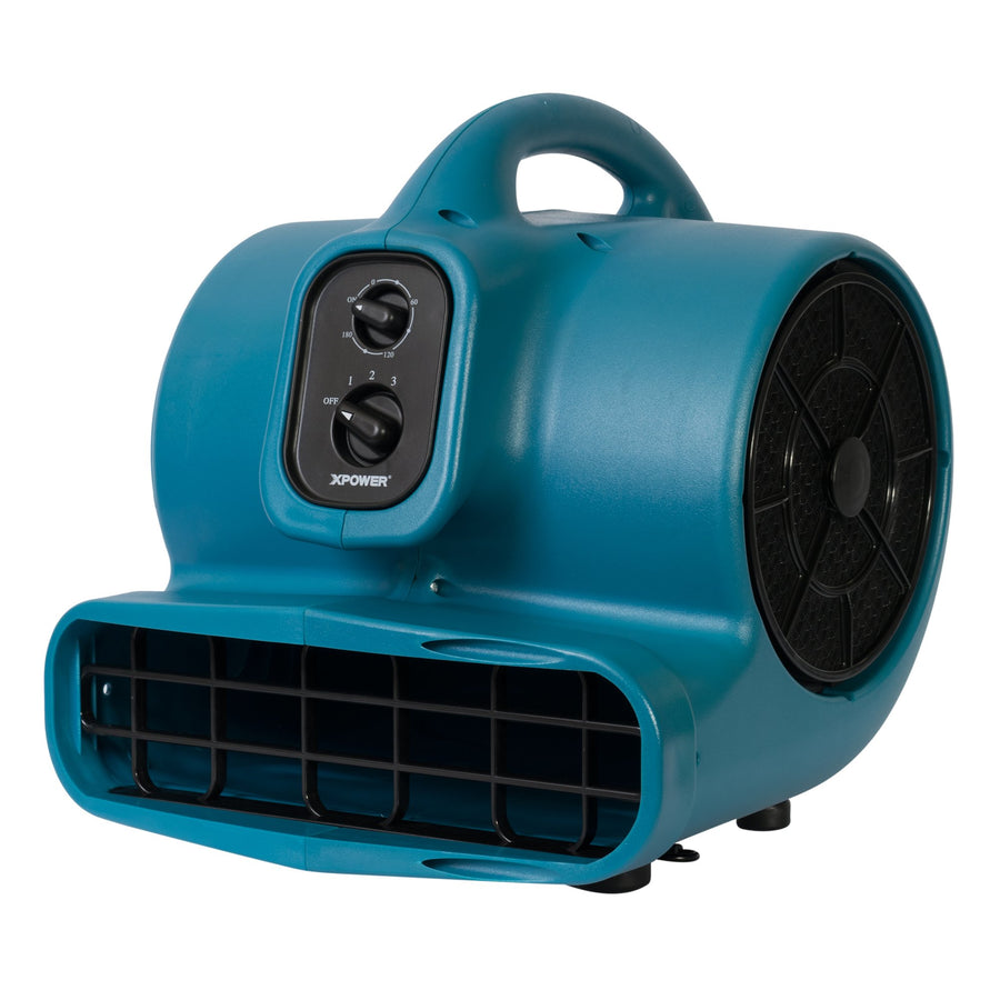 XPOWER Pro X-430TF 1/3 HP 2000 CFM Centrifugal Air Mover, Carpet Dryer, Floor Fan, Blower, Timer, Filter, for Water Damage Restoration, Janitorial, Plumbing, Home Use, Blue