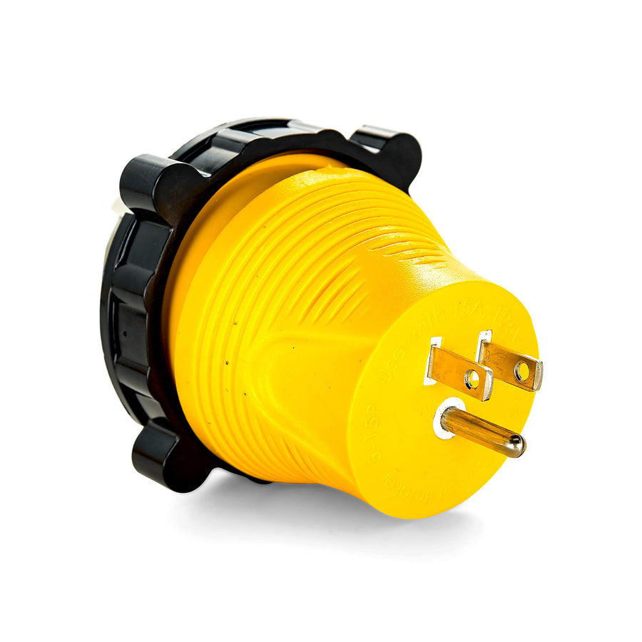 Camco 15A-50A Power Grip RV/Camper Locking Adapter | Compatible with 50-Amp Locking Plugs | Weatherproof Connection | Easy Outlet Removal | 125 Volt / 1875 Watt (55641)