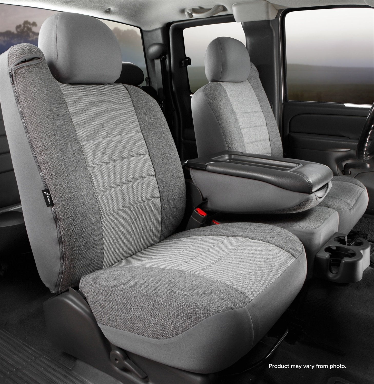 Fia Custom Fit OE39-5 GRAY Front Seat Cover Split Seat 40/20/40 - Tweed, (Gray)