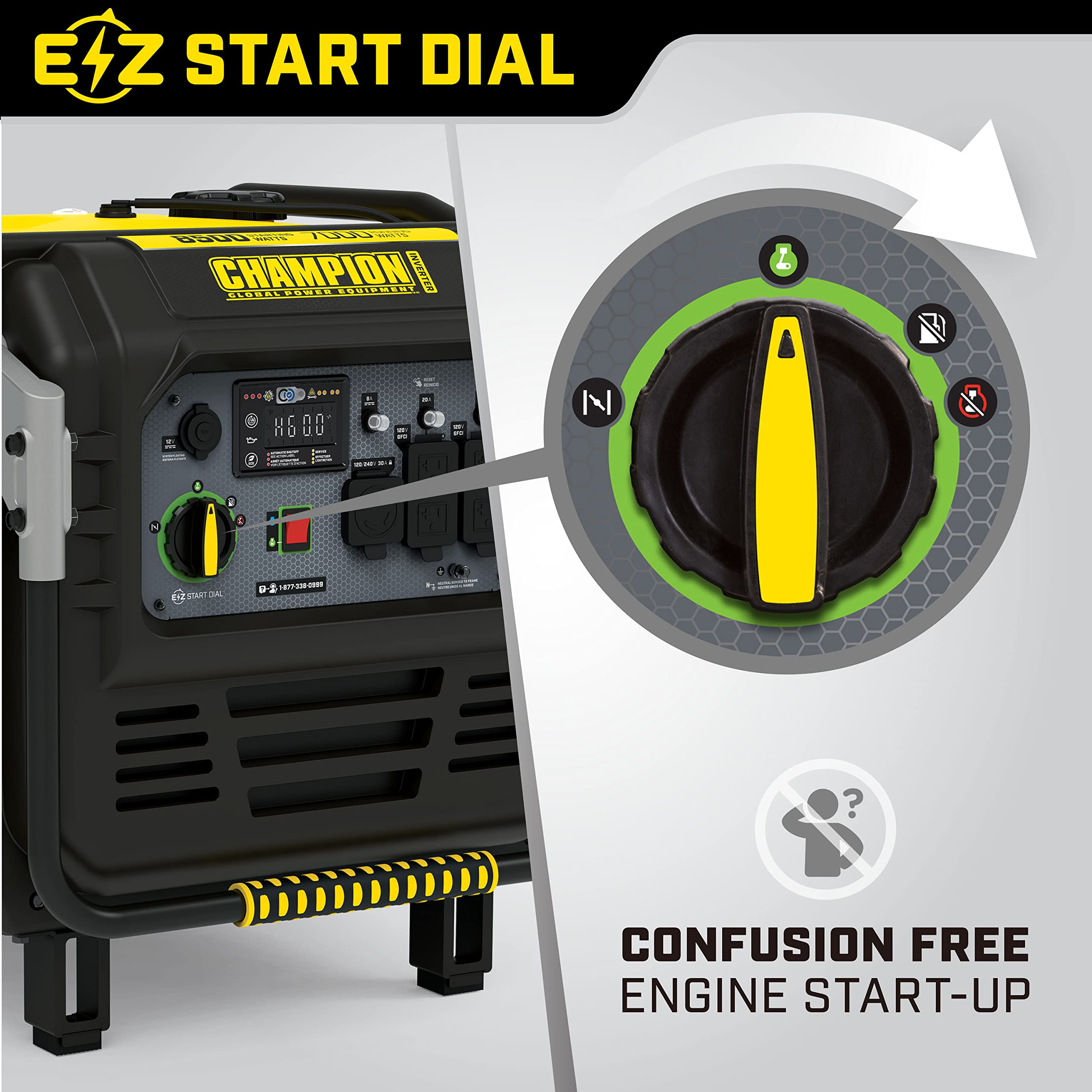 8500-Watt Champion Power Equipment Electric Start Home Backup Portable Inverter Generator with Quiet Technology and CO Shield