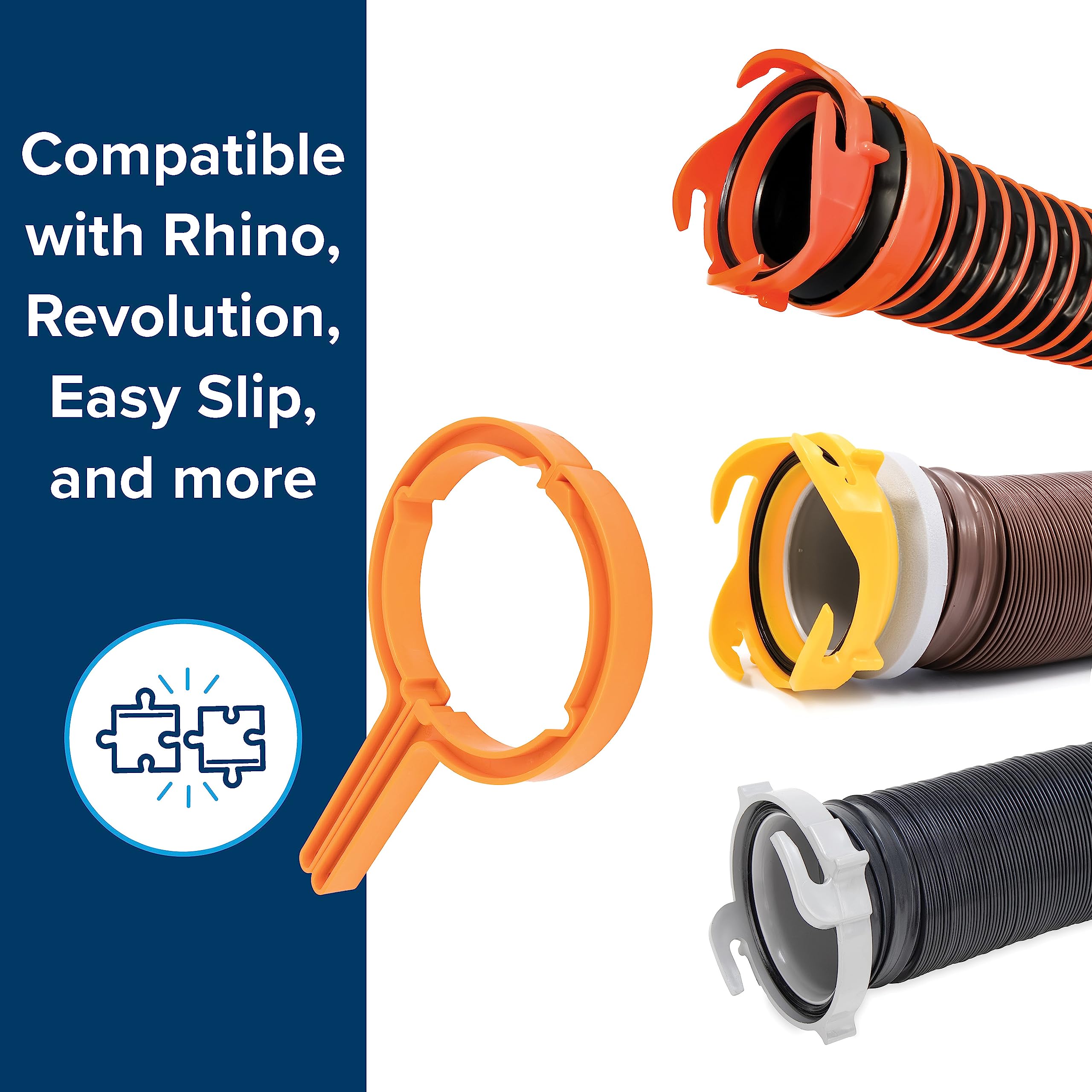 RhinoFLEX Camco RV Sewer Hose Wrenches, 2-Pack, Orange