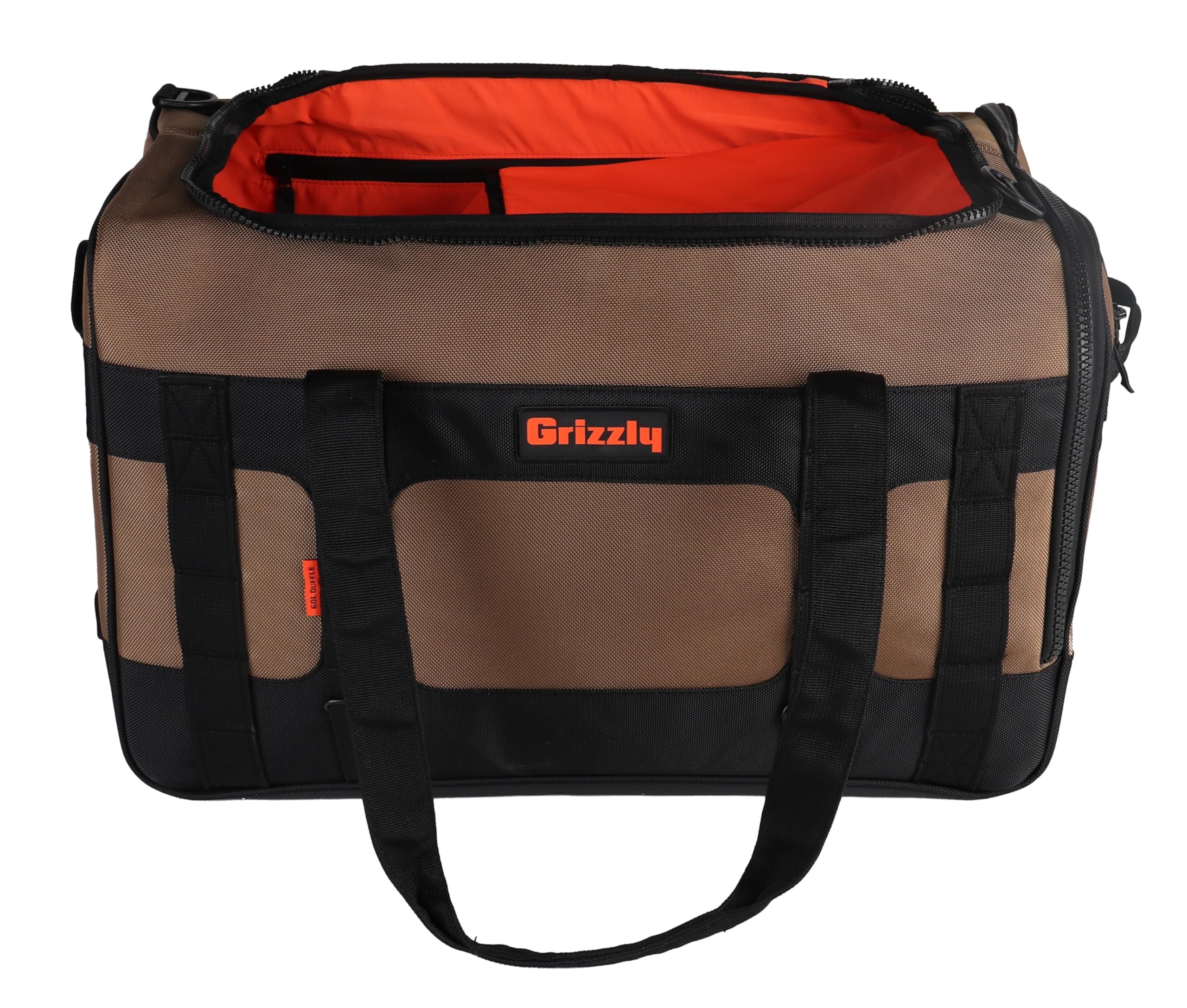 Duffle Grizzly 60 | Heavy-Duty Construction | Water Resistant Base | 60L Capacity | Large Storage Pocket | Tan
