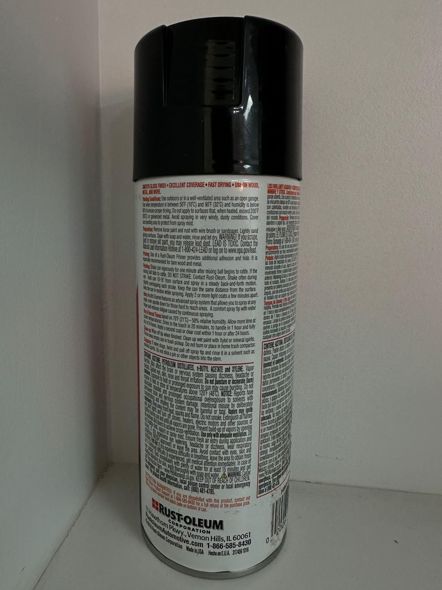 12-Ounce Rust-Oleum Automotive Acrylic Enamel Spray, Black Gloss