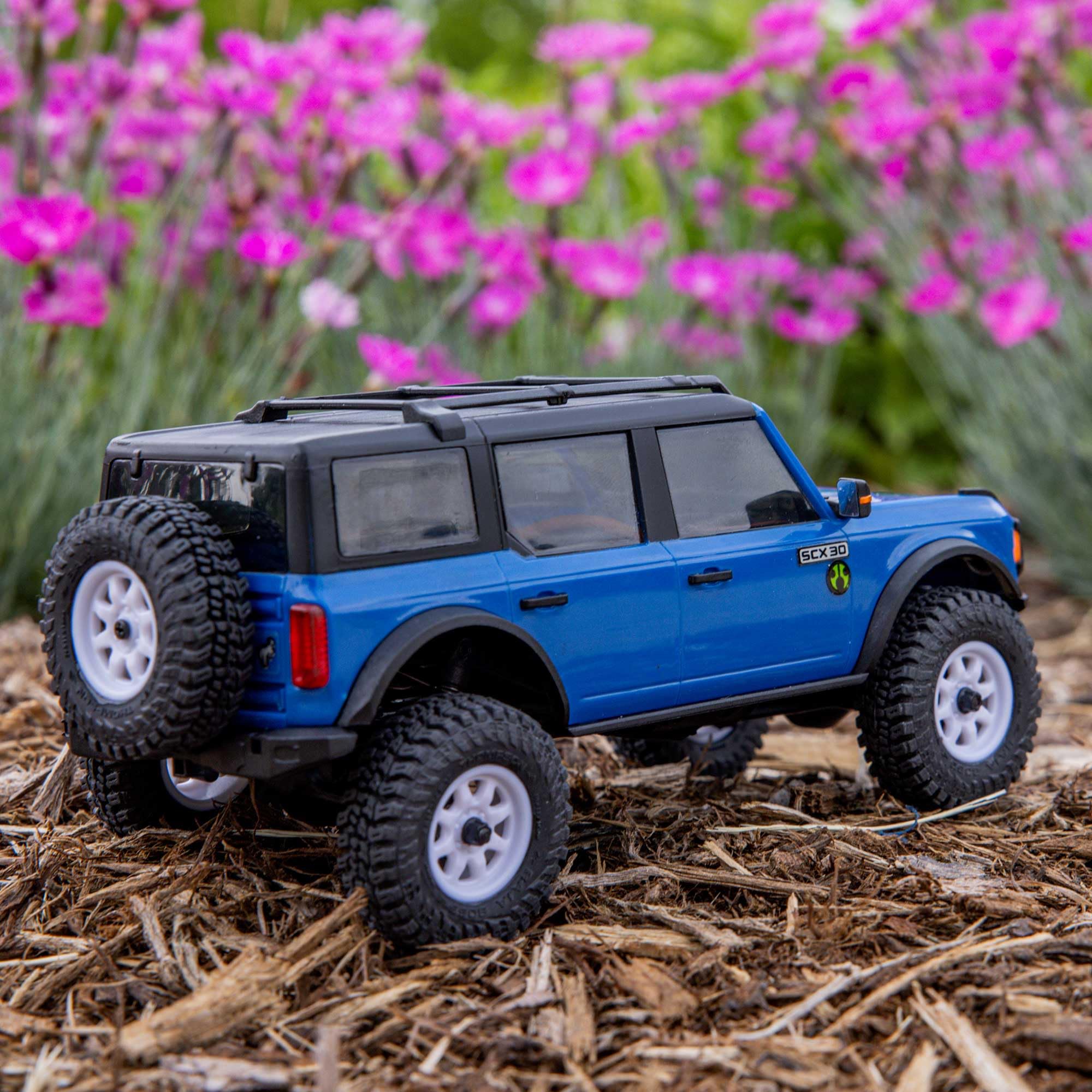 1/30 Axial SCX30 Ford Bronco 4X4 RTR Brushed Rock Crawler (Battery & Charger Included), Blue, AXI-2048T1