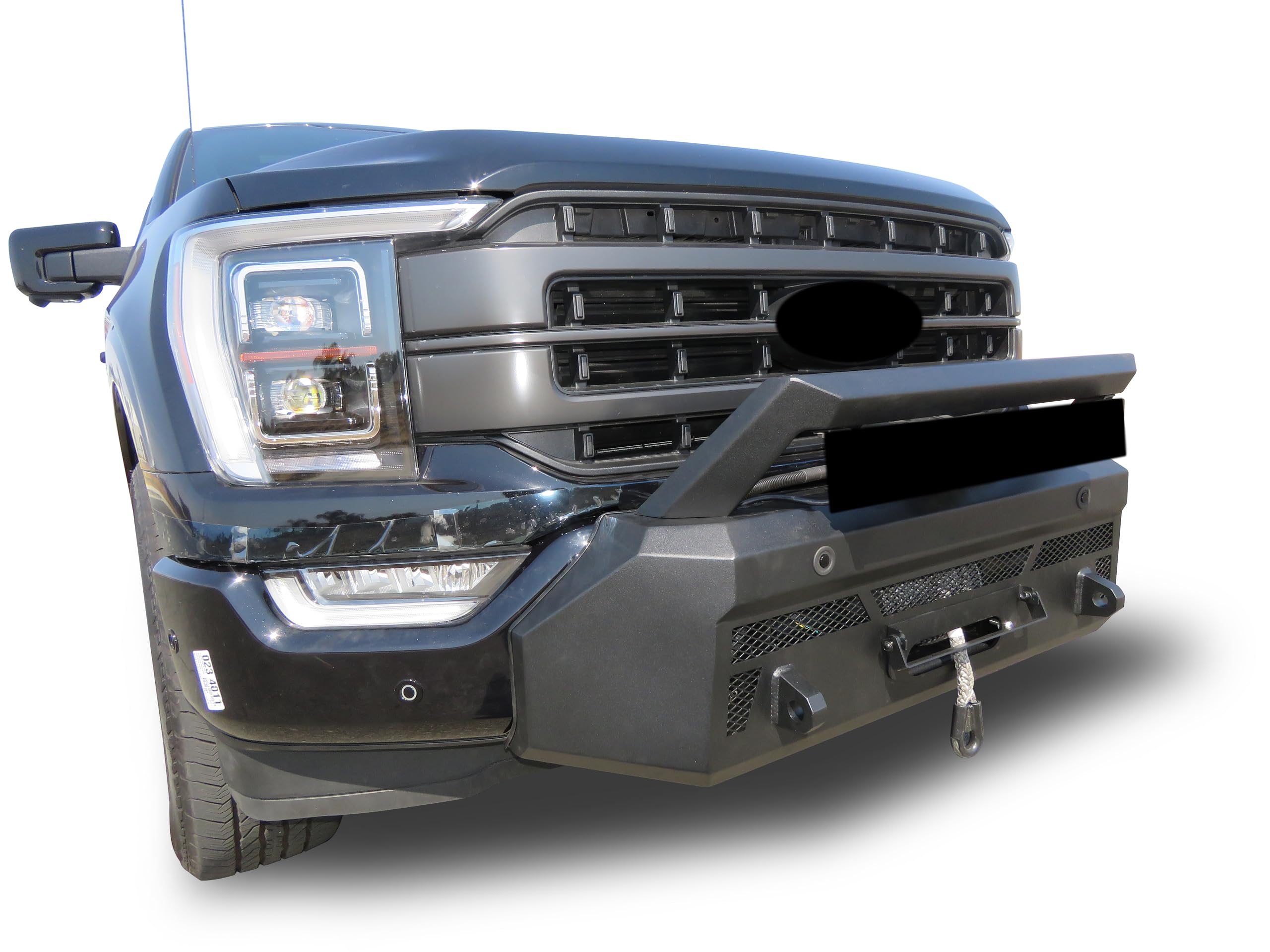 Heavy Duty Black Horse Armour III Front Winch Bumper Textured Black Compatible with 2021-2023 Ford F-150(Excl. 22-23 F150 Lightning EV)-AR3HD42NL