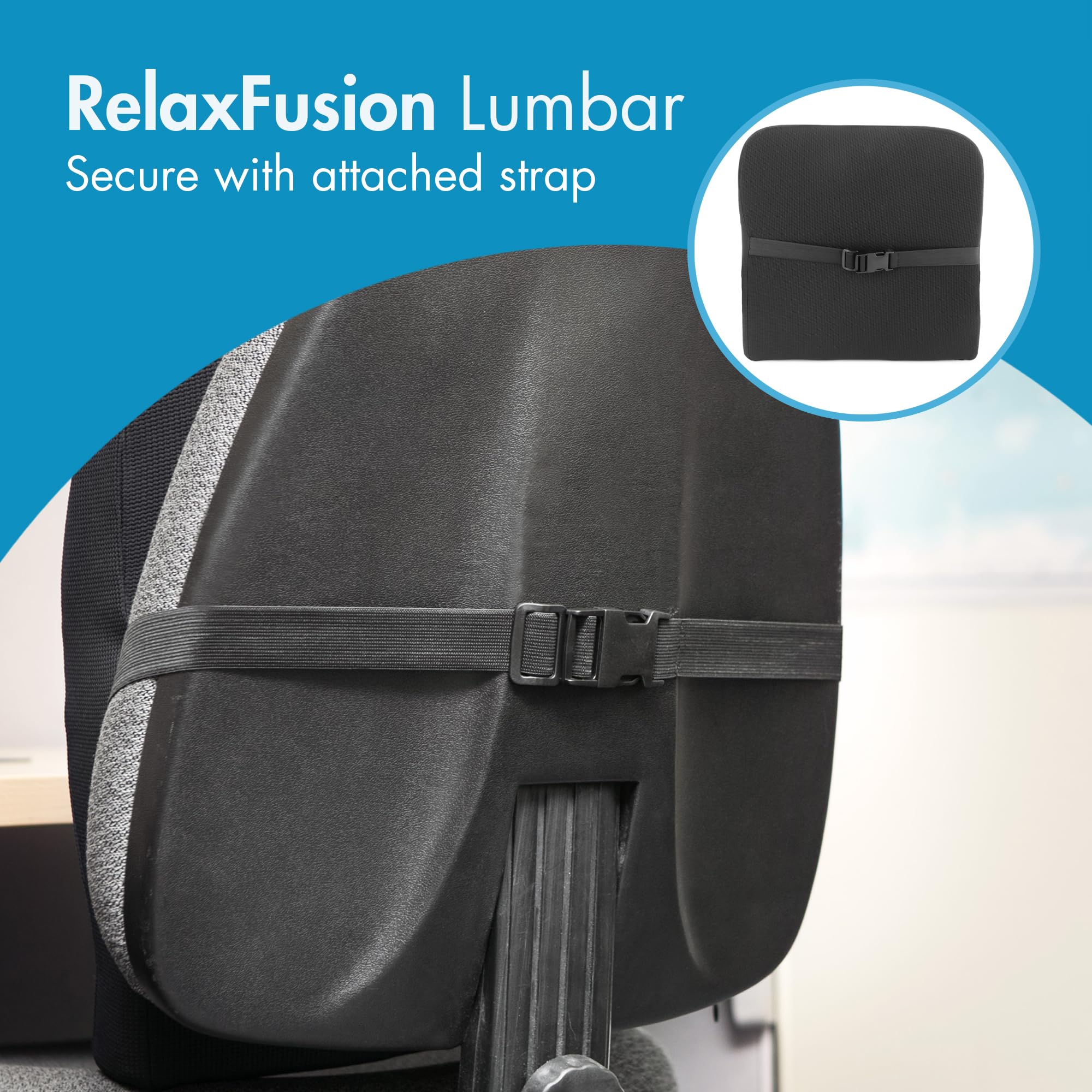 Wagan Relax Fusion IN9112 Lumbar Memory Foam and Gel Seat Cushion