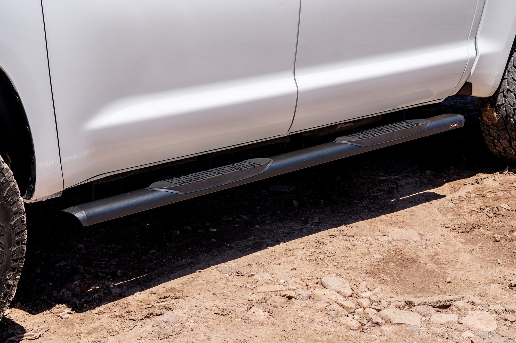Running Boards Raptor Series Steps 5in Oval Style Black Aluminum Compatible with 07-21 Tundra CrewMax Cab