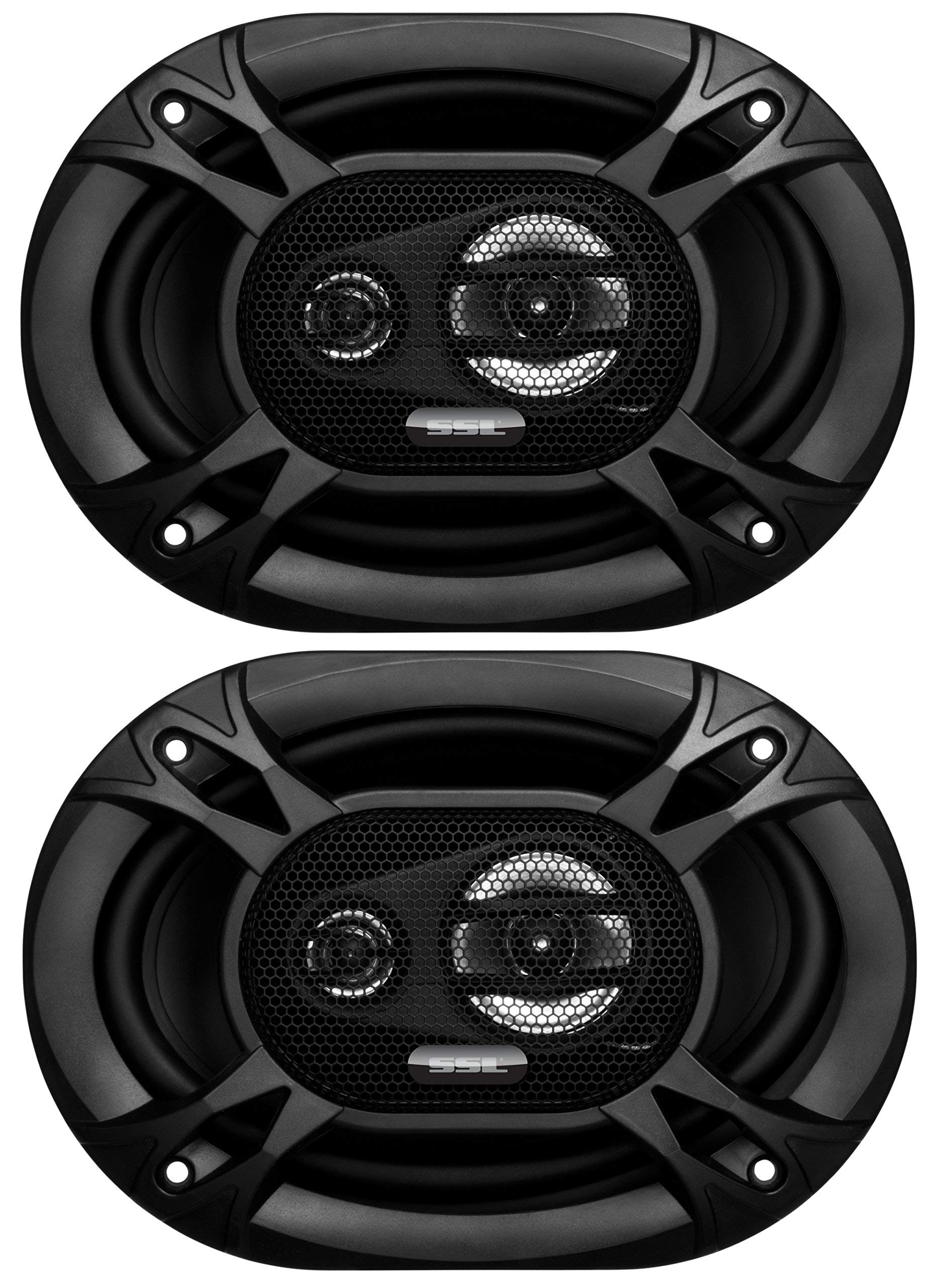 EX369 Sound Storm Laboratories 6 x 9 Inch Car Audio Door Speakers - 300 Watts (per Pair), Coaxial, 3 Way, Full Range, 4 Ohms, Bocinas para Carro