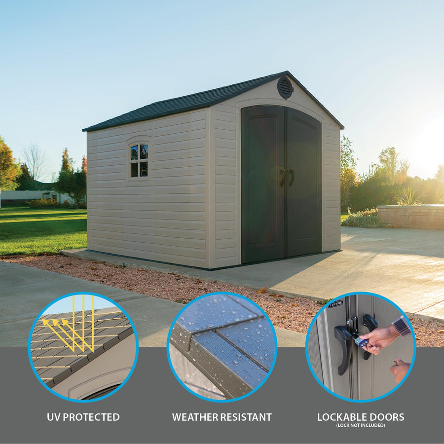Outdoor Lifetime Storage Shed, 8 x 10 Feet