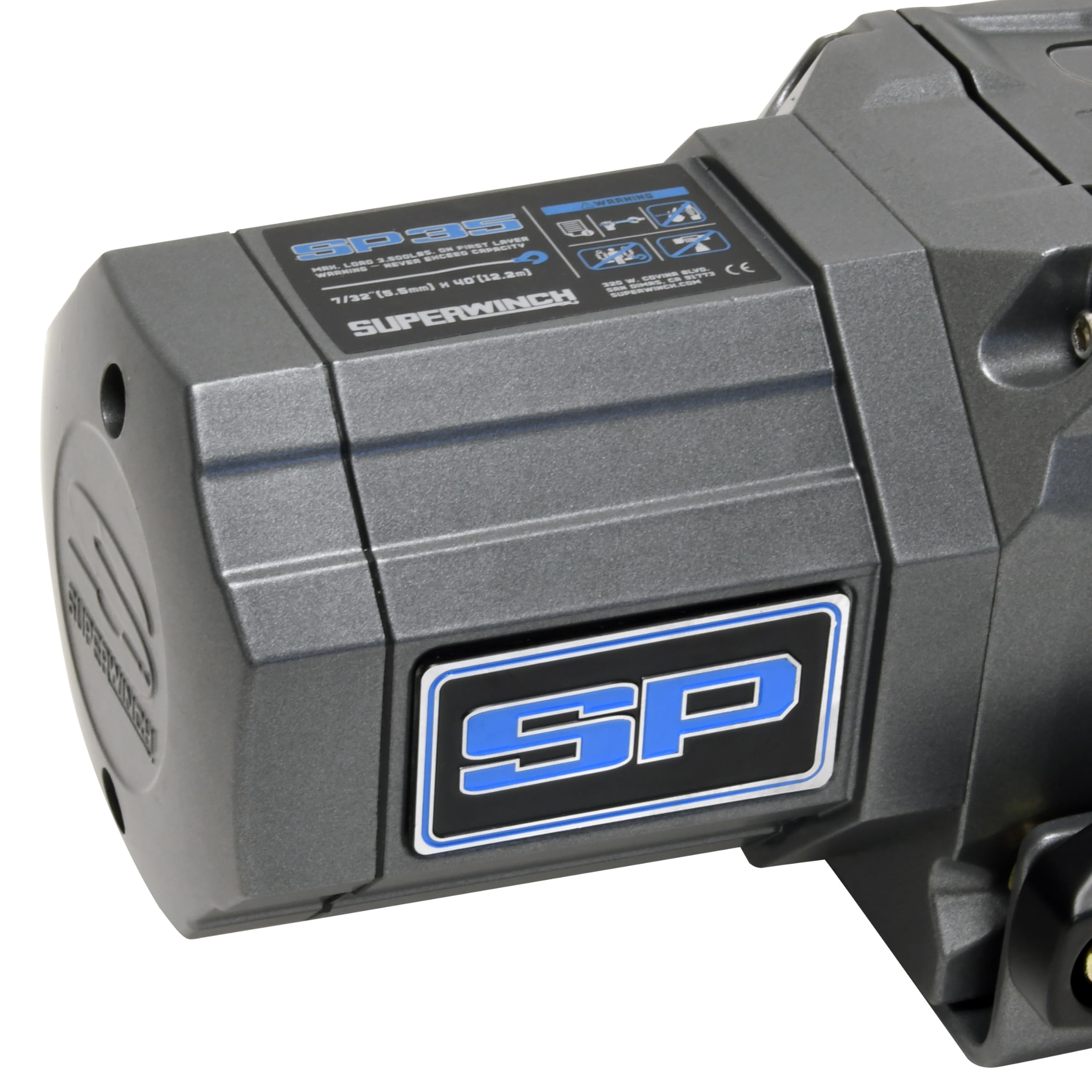 SP 35 SUPERWINCH, 3500 lb Capacity, Hawse Fairlead, 10 ft Remote, 7/32 in x 40 ft Synthetic Rope, 12V, Kit