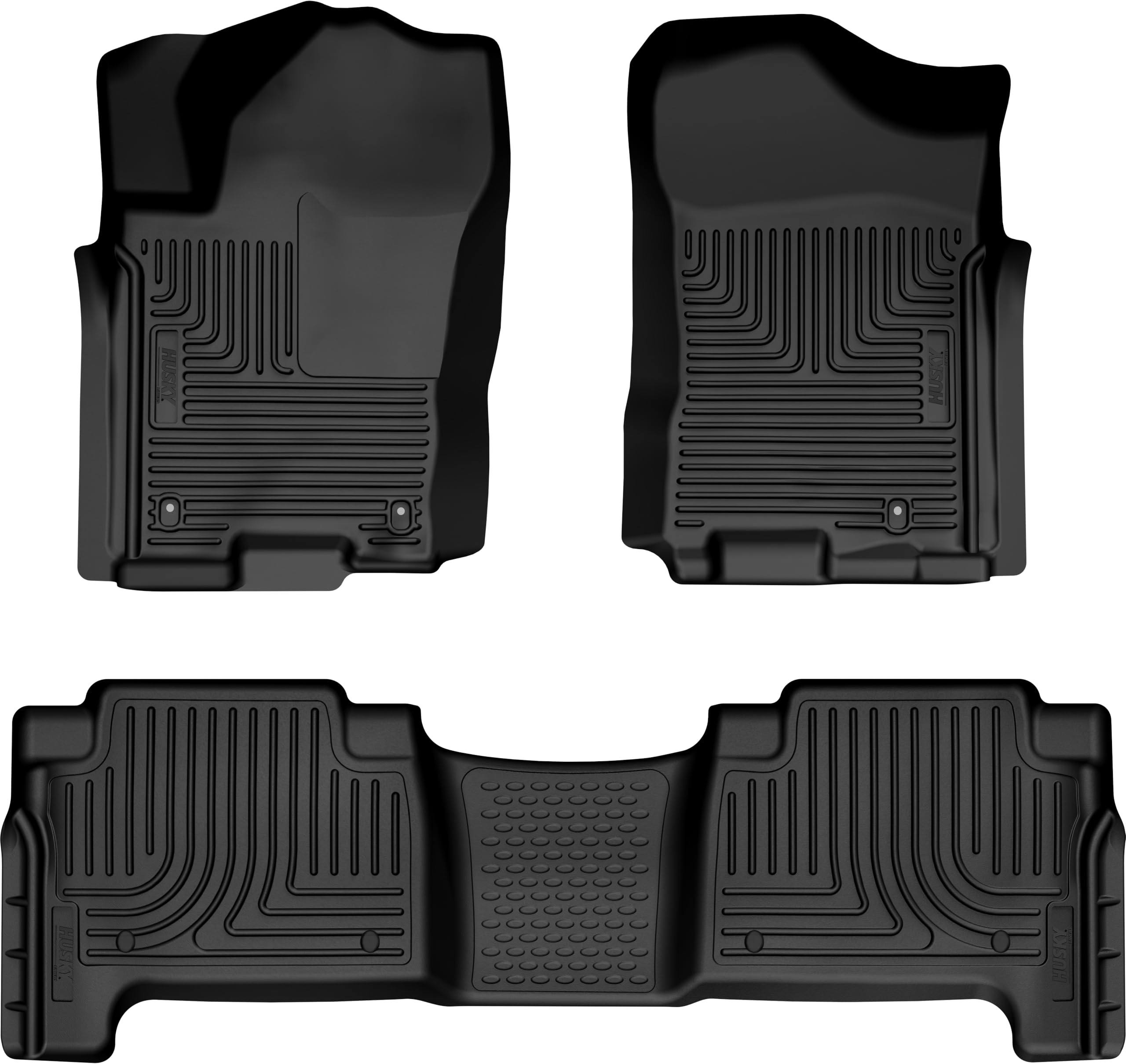 Husky Liners Floor Mats Weatherbeater | Fits 2008-2015 Nissan Armada | Front & 2nd Row - Black, 3-pc | 95461