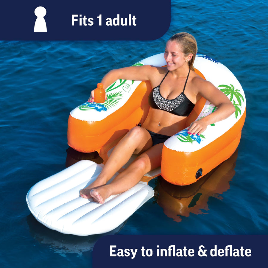 Inflatable Pool Lounge Chair - WOW Sports - Erganomic Shape For Cool Comfort & Ultimate Relaxation - Inflatable Pool Float