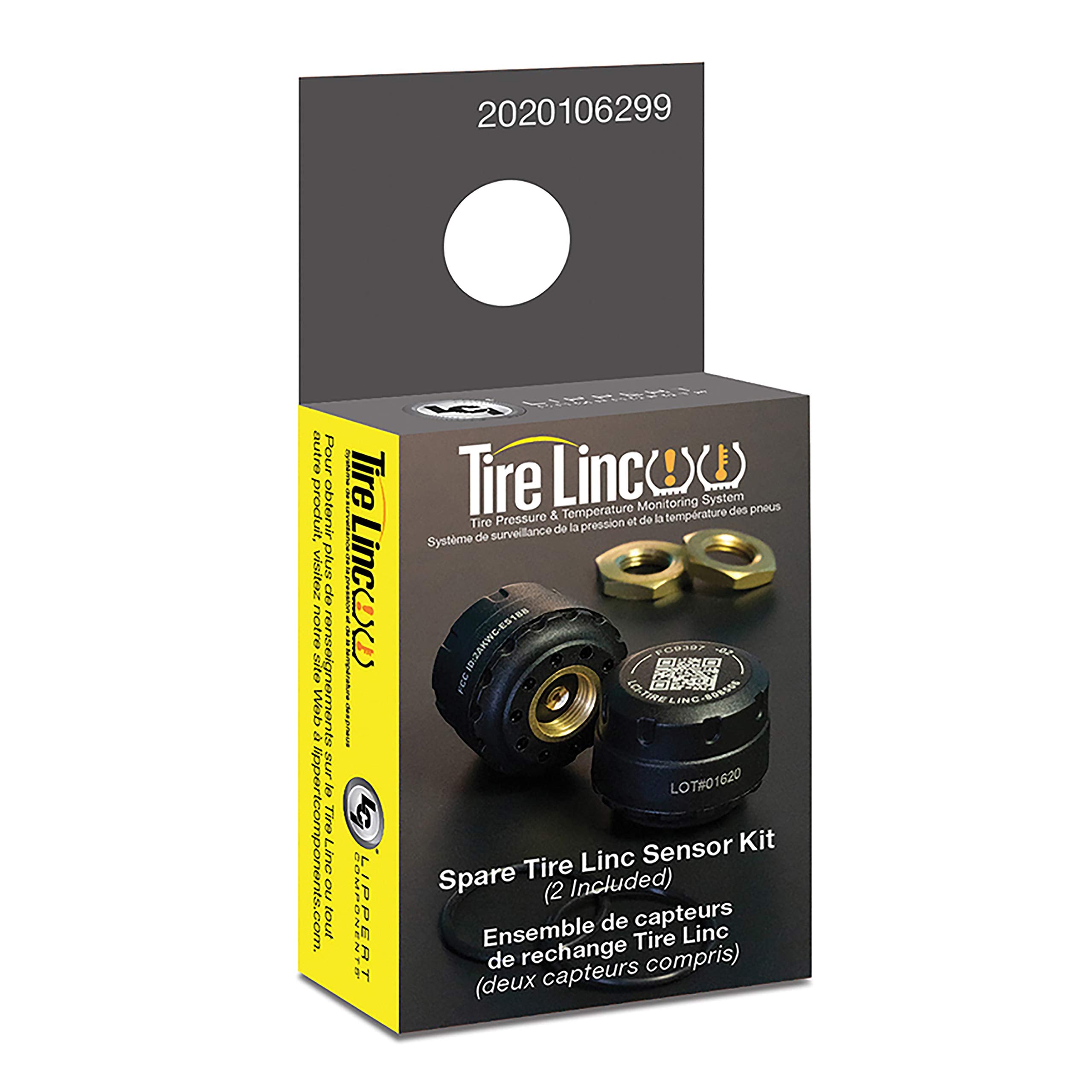 Lippert Components Tire Sensors LINC (2 Pack) for RVs, 5th Wheels, Motorhomes, Tow Vehicles, Easy DIY Installation on Valve Stem, OneControl App Compatible - 2020106299