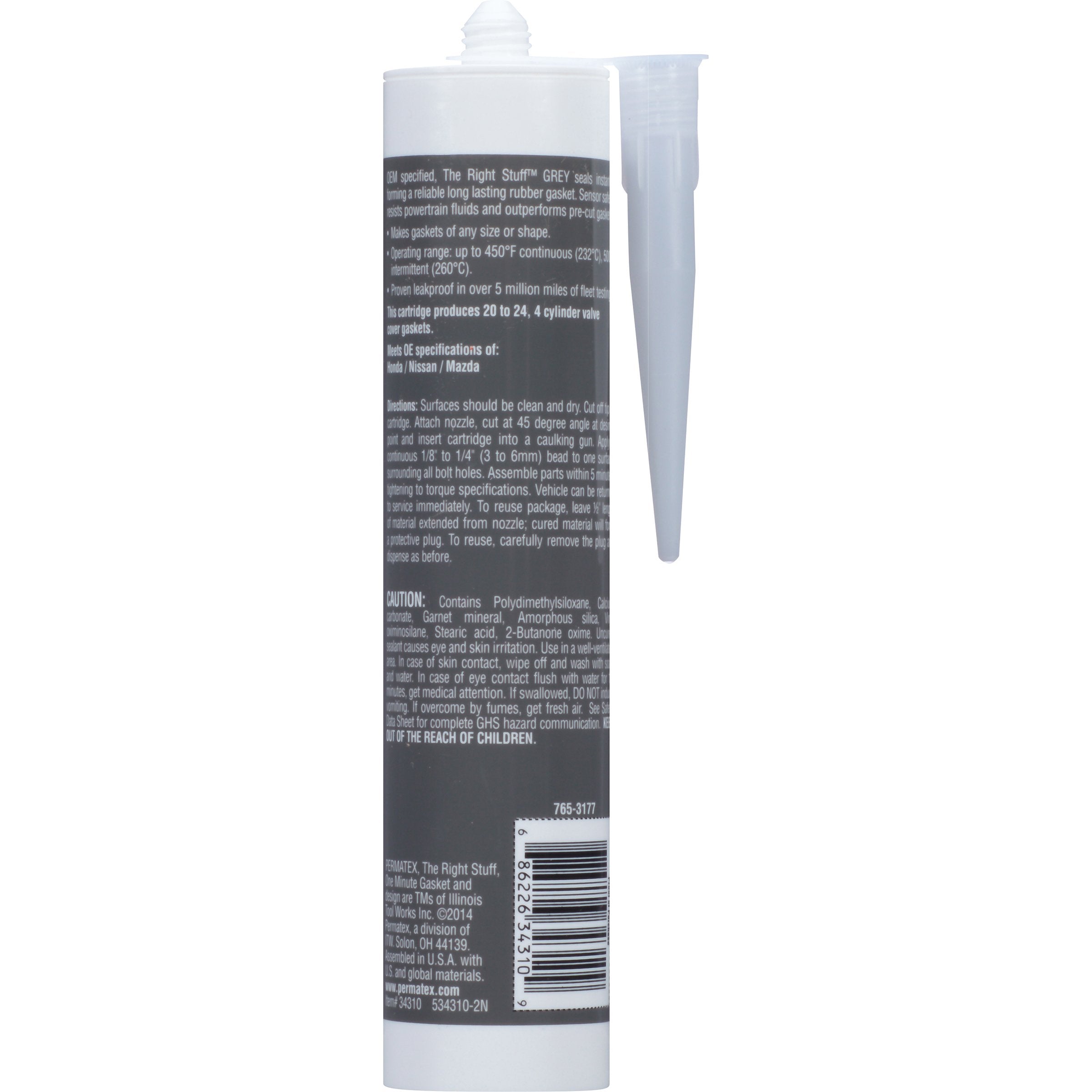 The Right Stuff Permatex 34310 1 Minute Grey Gasket Maker, 10 oz