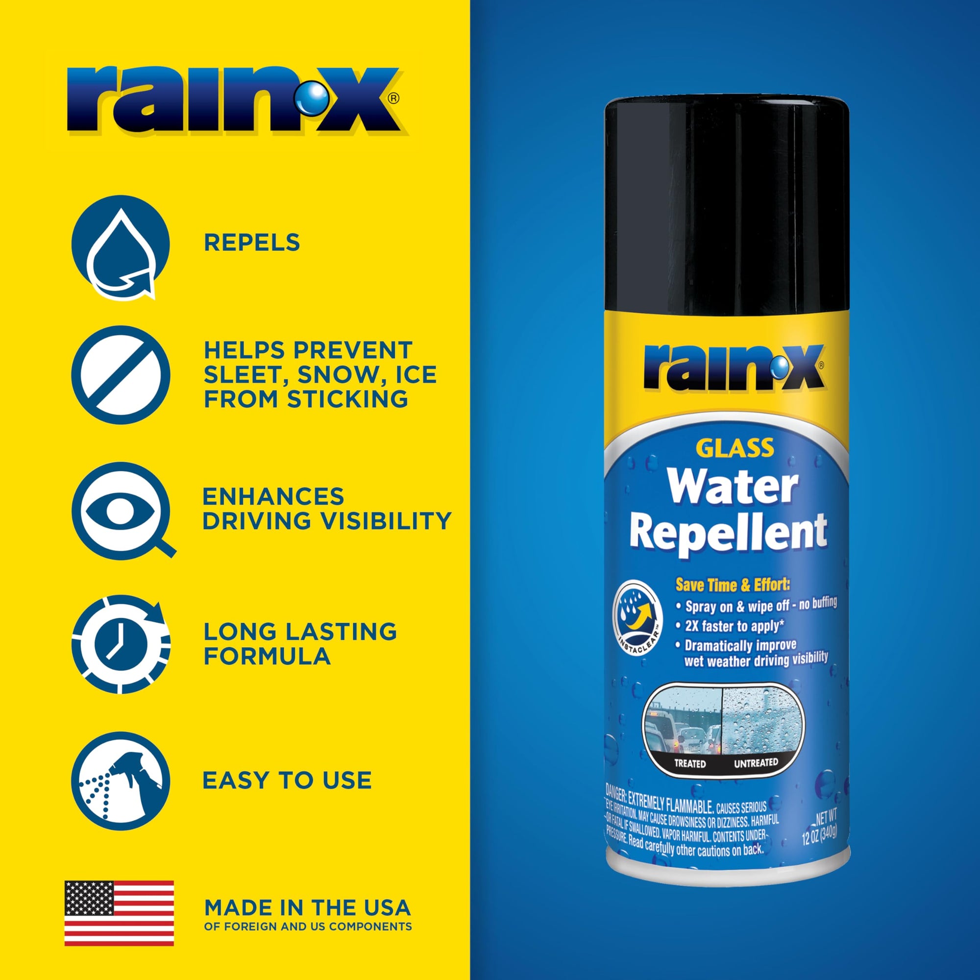 630168 Rain-X Glass Water-Repellent Aerosol 12 oz.