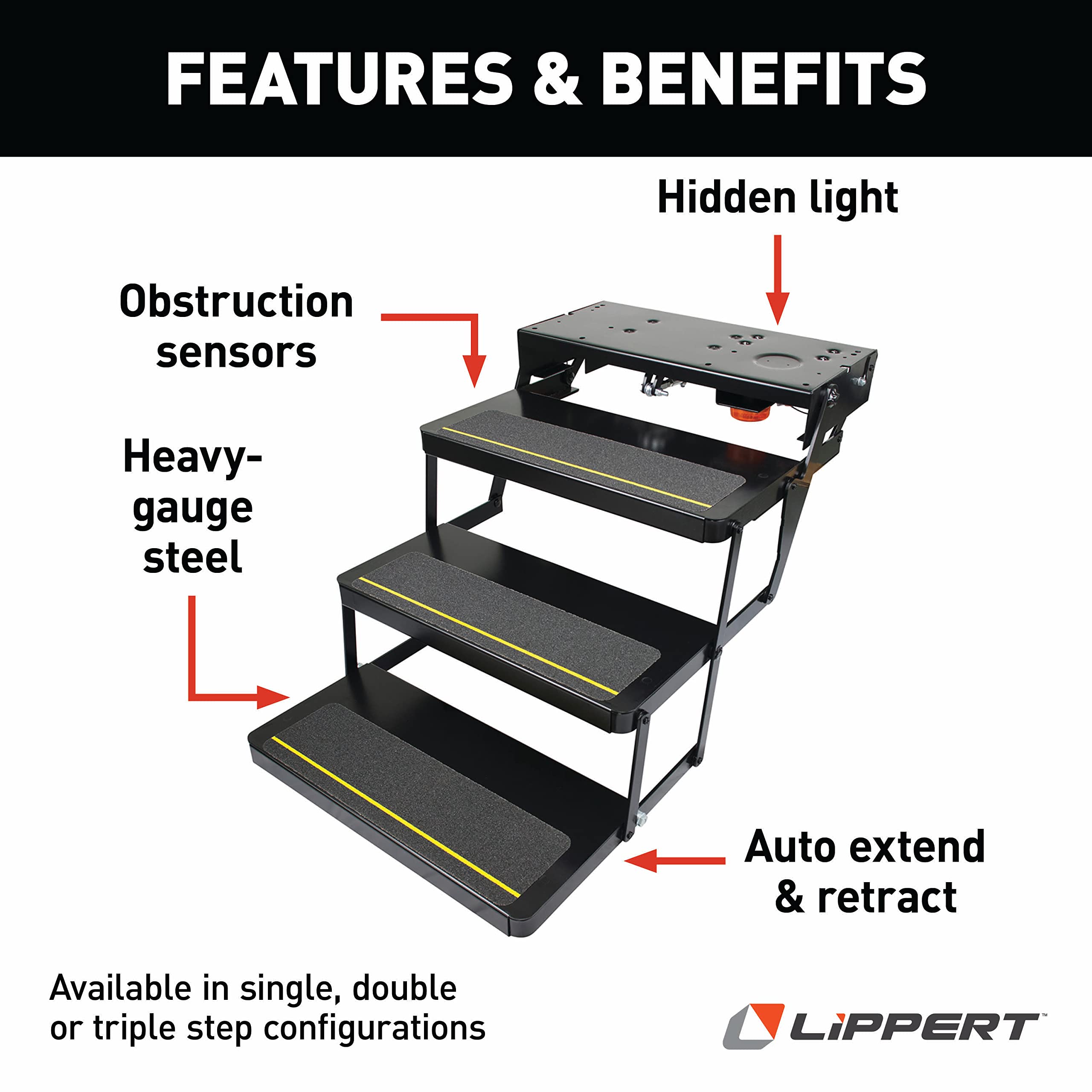 24 Series Kwikee Electric Step Assembly with Logic Control Unit and No Switch Kit for RVs and Travel Trailers
