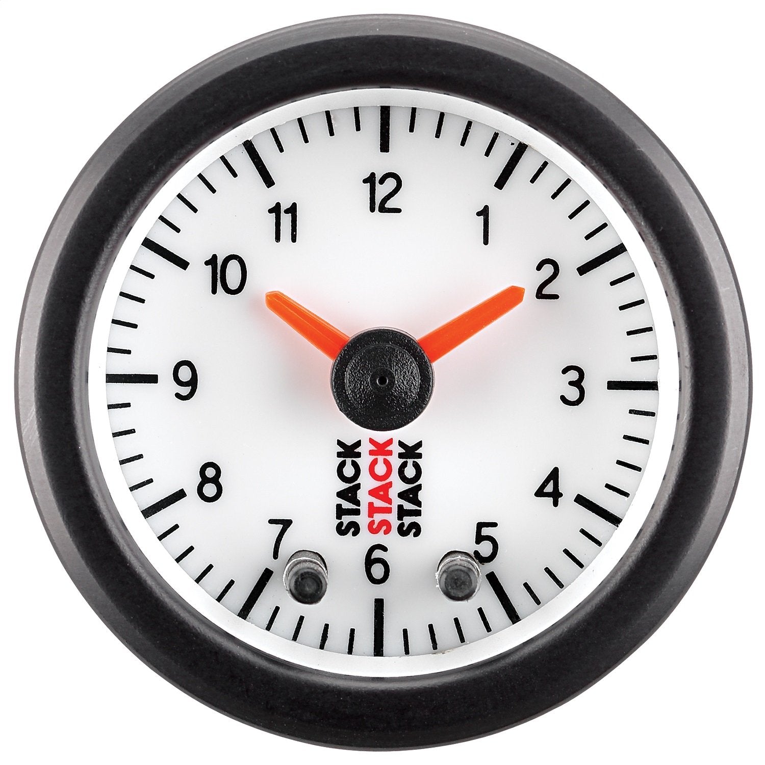 Stack Autometer Analog Clock Gauge - White