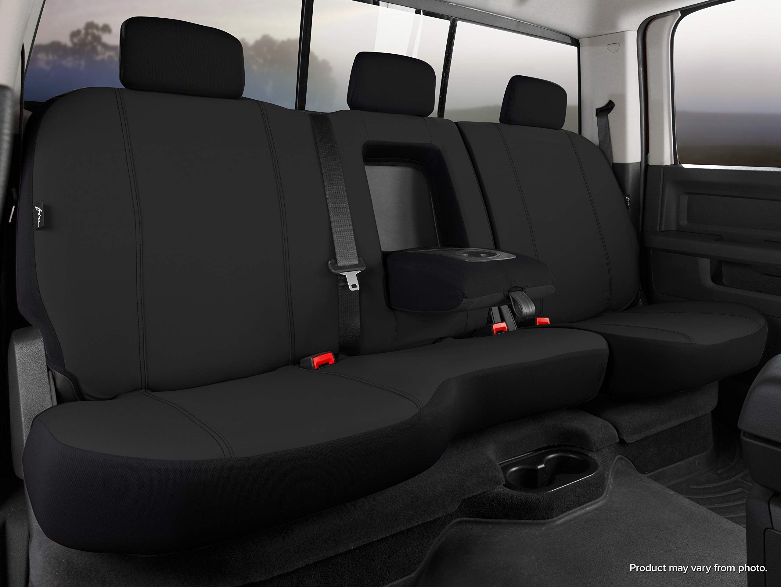 Fia Black SP82-54 Custom Fit Rear Seat Cover Split Seat 40/60 - Polyester, (Black)