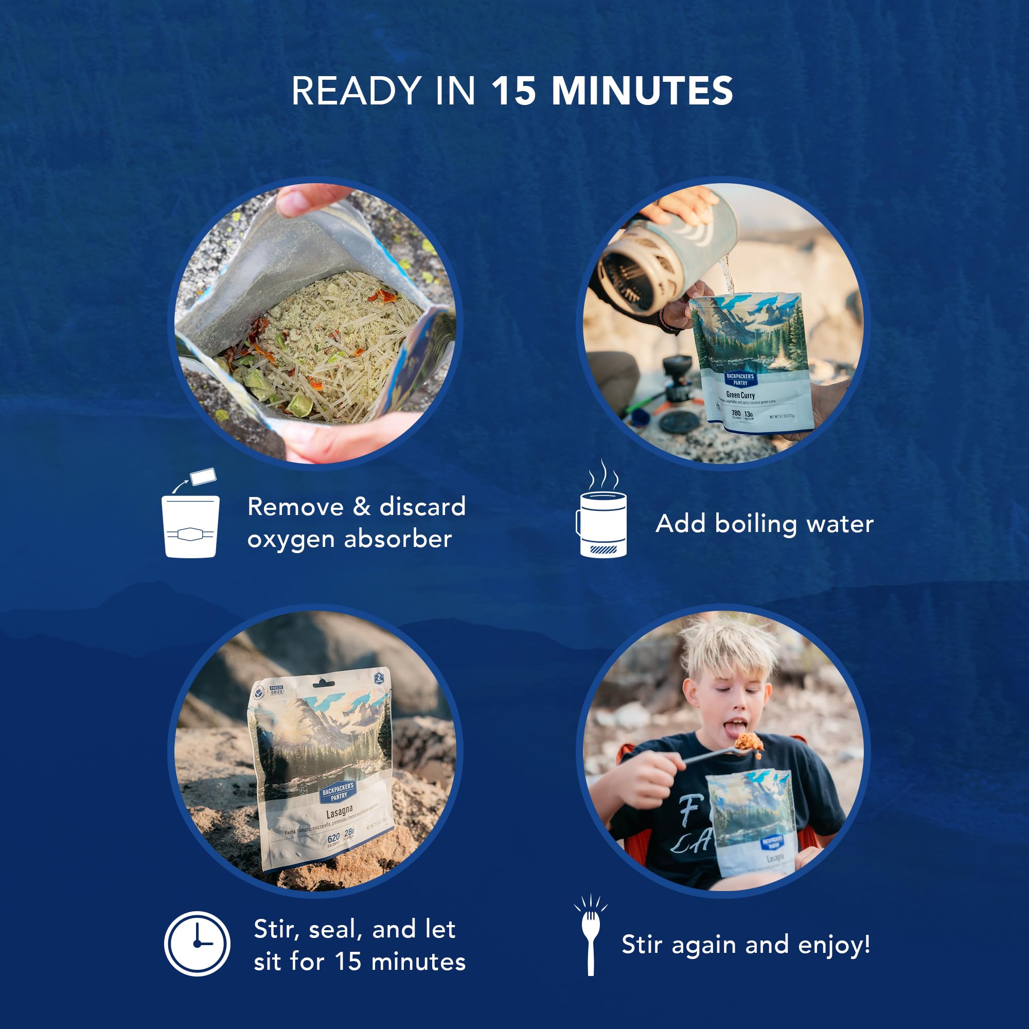 Lasagna Backpacker's Pantry - Freeze Dried Camping & Backpacking Food - Emergency Food - 28 Grams of Protein, Vegetarian - 1 Count
