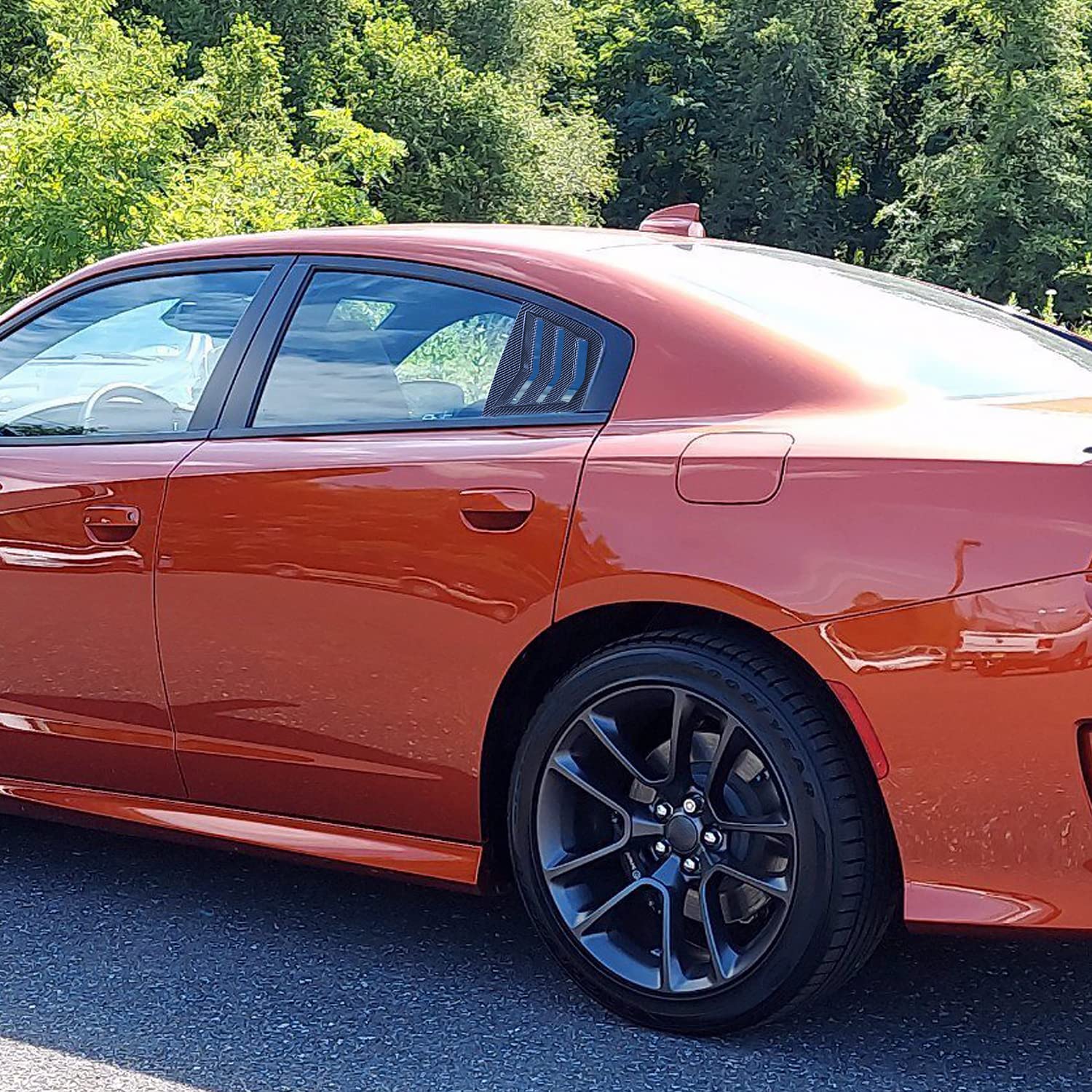 Quarter Vent Style Side Window Louvers Cover Spec-D Tuning Compatible with Dodge Charger 2011-2021