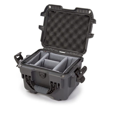 Graphite Nanuk 908 Waterproof Hard Case with Padded Dividers