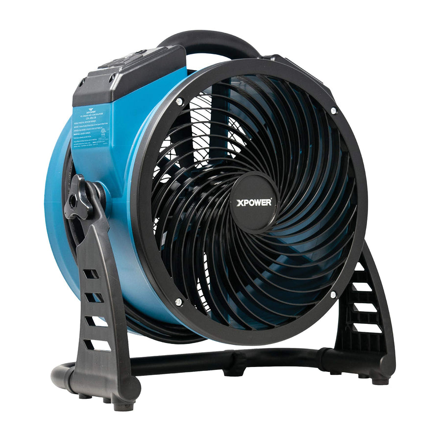 XPOWER Heavy Duty FC-250AD DC Motor Industrial High Velocity Whole Room Air Mover Air Circulator Utility Floor Fan with Daisy Chain, Variable Speed, Timer, 13 inch, 1560 CFM
