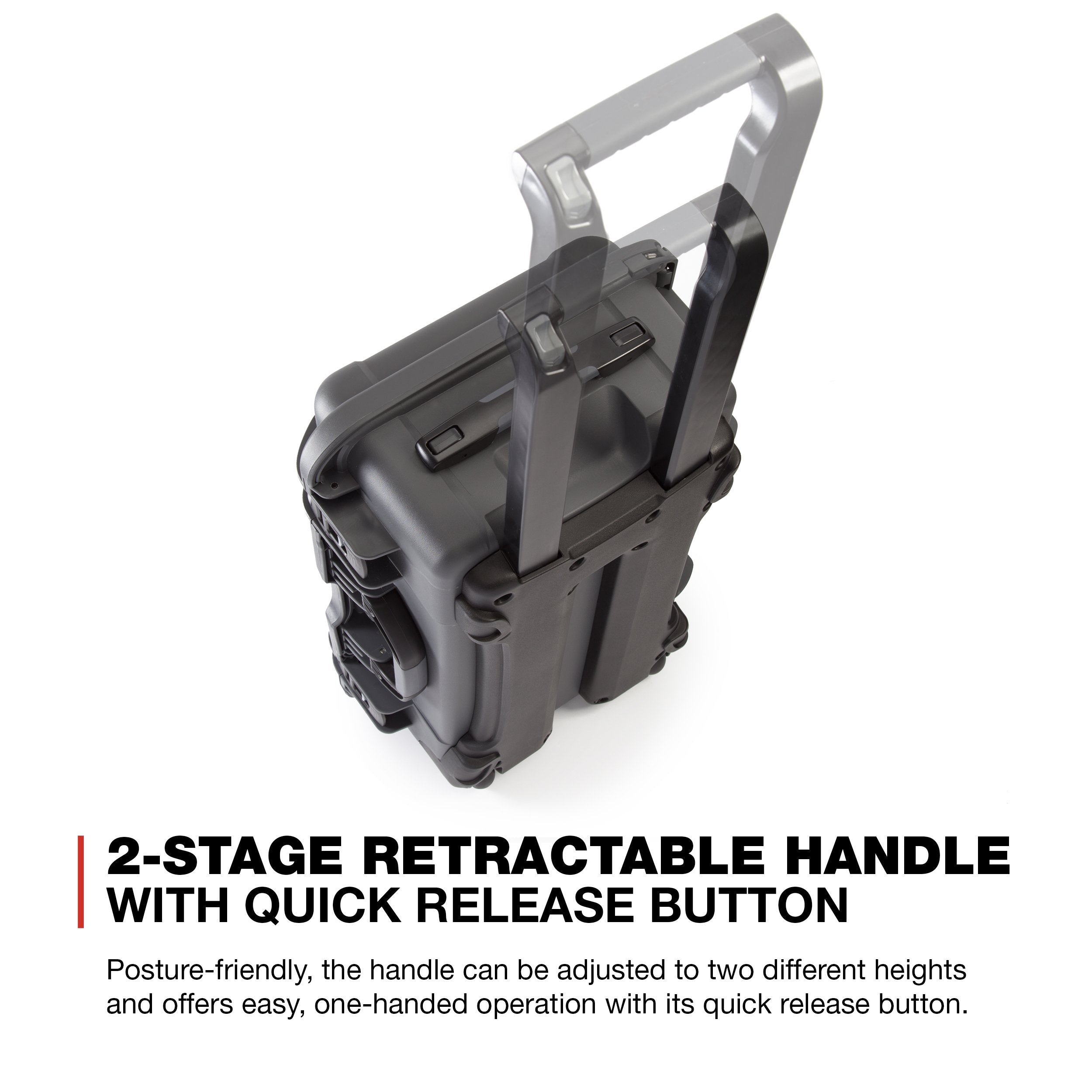 Protective Travel Case Nanuk 935 for 3 Bottles of Wine w/Wheels and Extendable Handle, TSA Approved - Graphite,935-3BTLS7