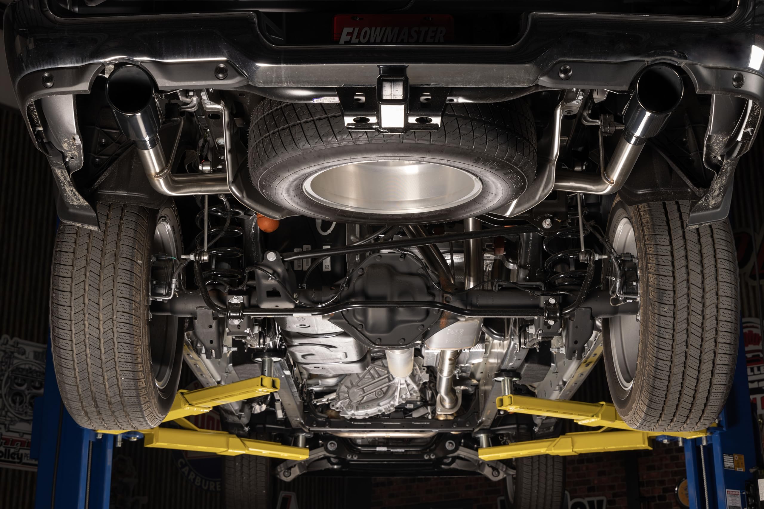 Flowmaster Signature Series 737889 Exhaust Kit 3 Inch 304 Stainless Steel 4.5 Inch Black Chrome Tips Compatible with 2019-2024 RAM 1500 New Body 5.7L with Factory Dual Exhaust 2 & 4WD All Wheelbases