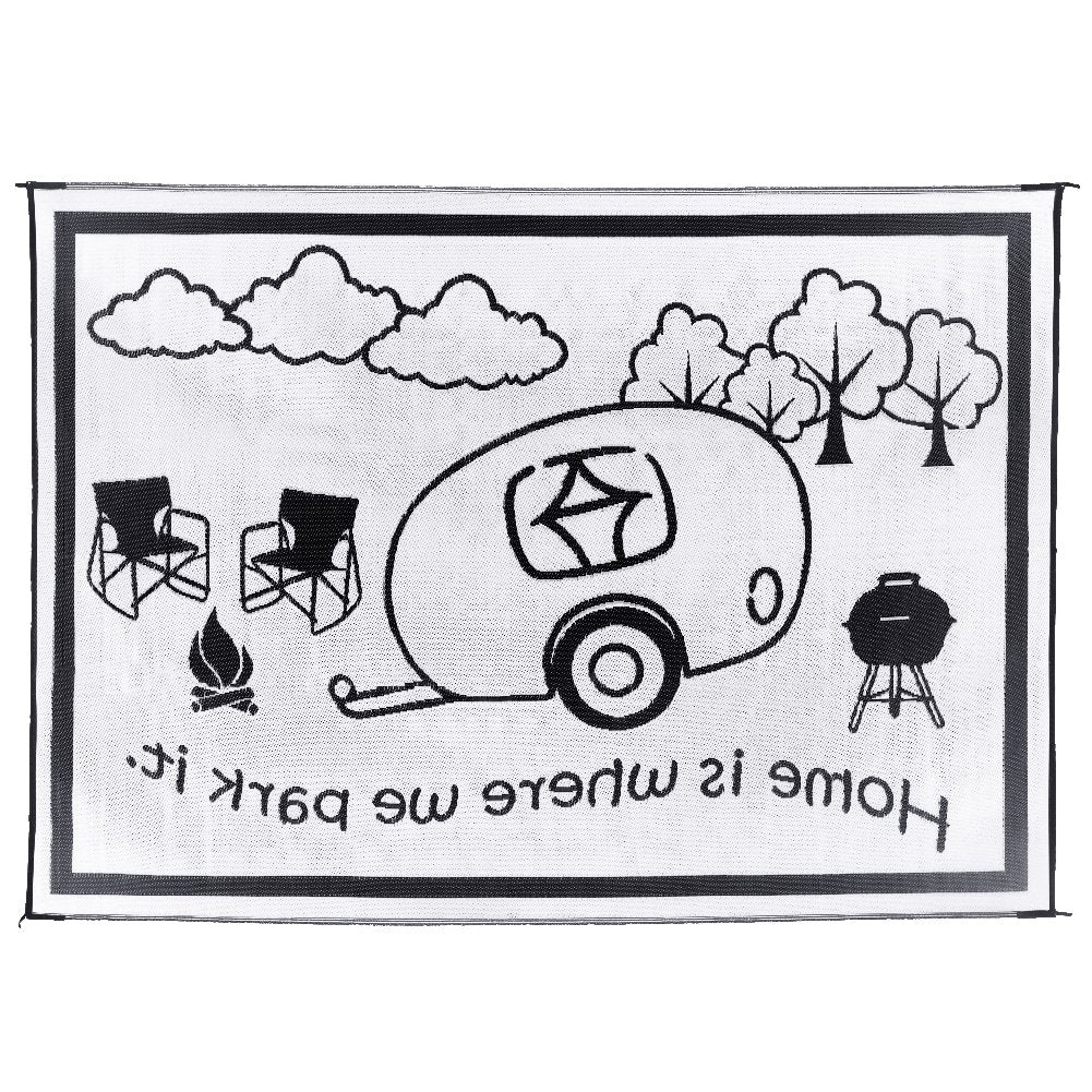 Ming's Mark Stylish RH8111 Reversible RV Home Mat - 8' x 11', Black/White
