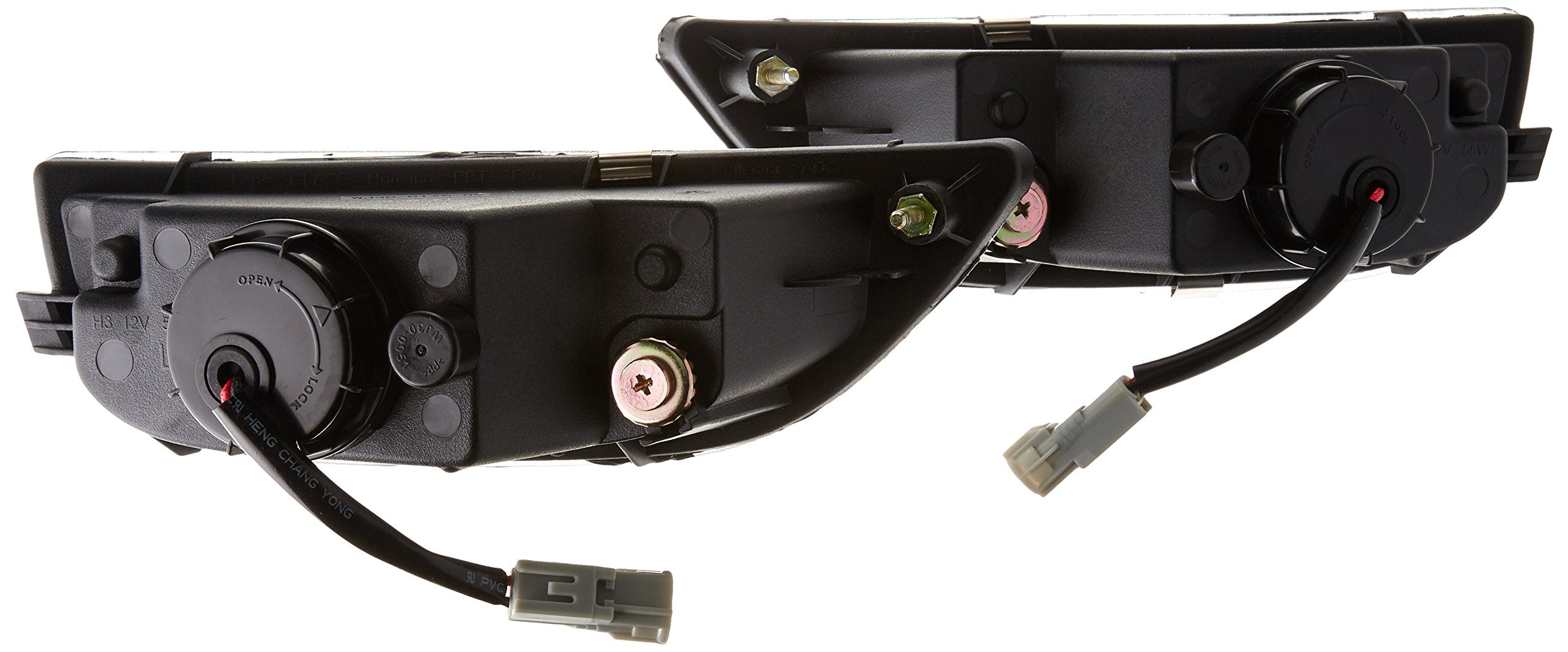 Fog Lights Assembly Winjet OEM Series for [2001-2002 Toyota Corolla] Driving Fog Lights Replacements Halogen Bulbs/Brackets/Frame Fog Lamps, Driver and Passenger Side Clear Lens
