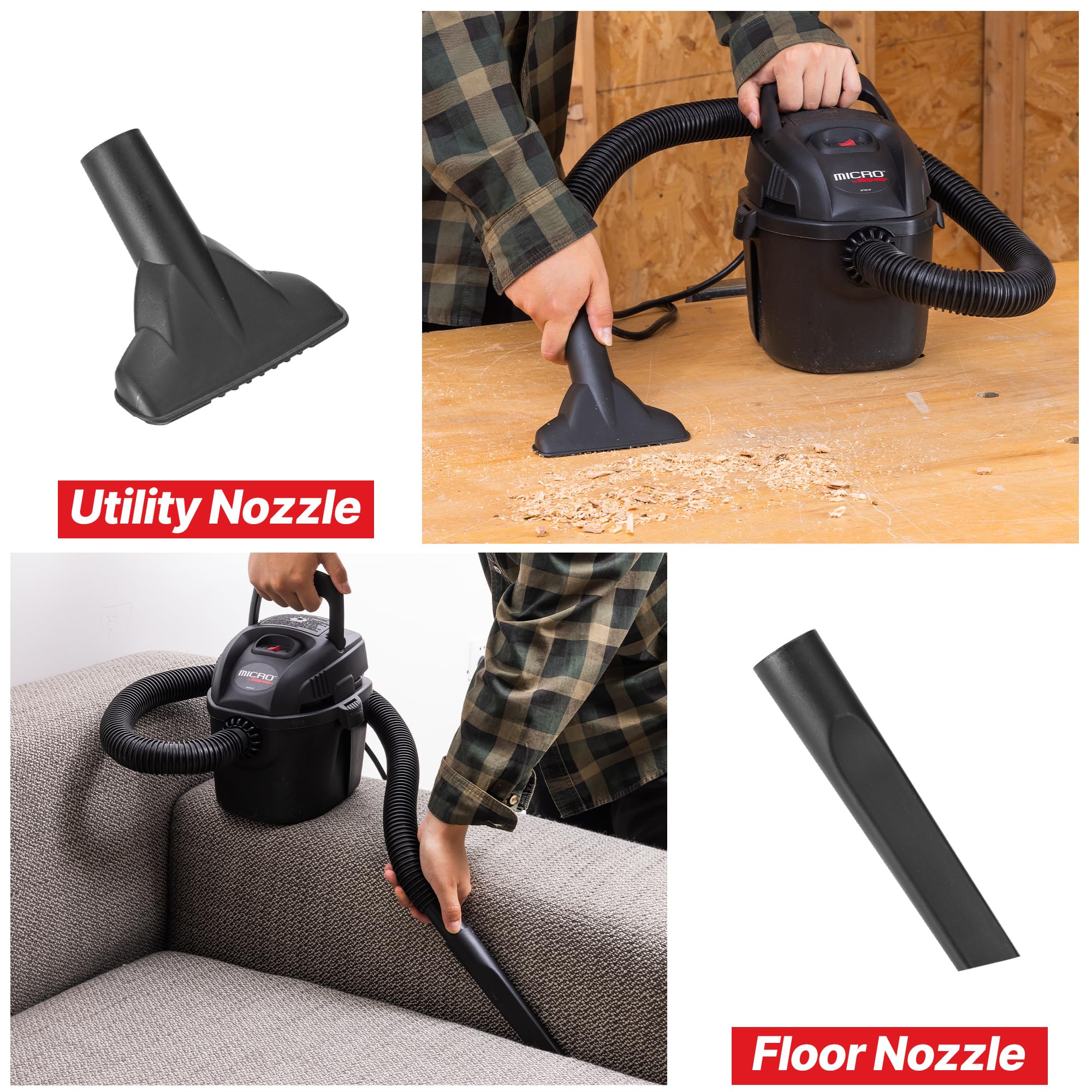 1 Gallon Shop-Vac Micro Wet/Dry Vacuum 2021005, 1.0 Peak HP, 1.25 Inch Diameter x 4 Foot Hose, 6 Food Cord, Lightweight And Portable, Quick Wet/Dry Pickup