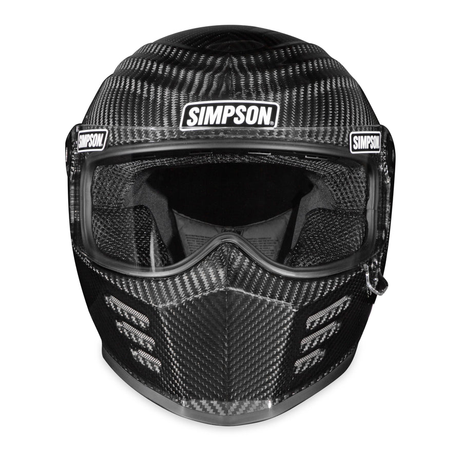 Outlaw Bandit Simpson 3 Motorcycle Helmet - Carbon Fiber - Large | Full Face with Clear 4 Position Racheting Visor Shield | Lightweight | Vented | DOT/Snell M2020 Approved for Street & Track (OB3CLG)