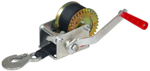 Buyers Products Hand Winch HW800S, 800lbs Capacity Heavy Duty Hand Crank, 26ft Nylon Strap, For Trailers, Boats, and Trucks
