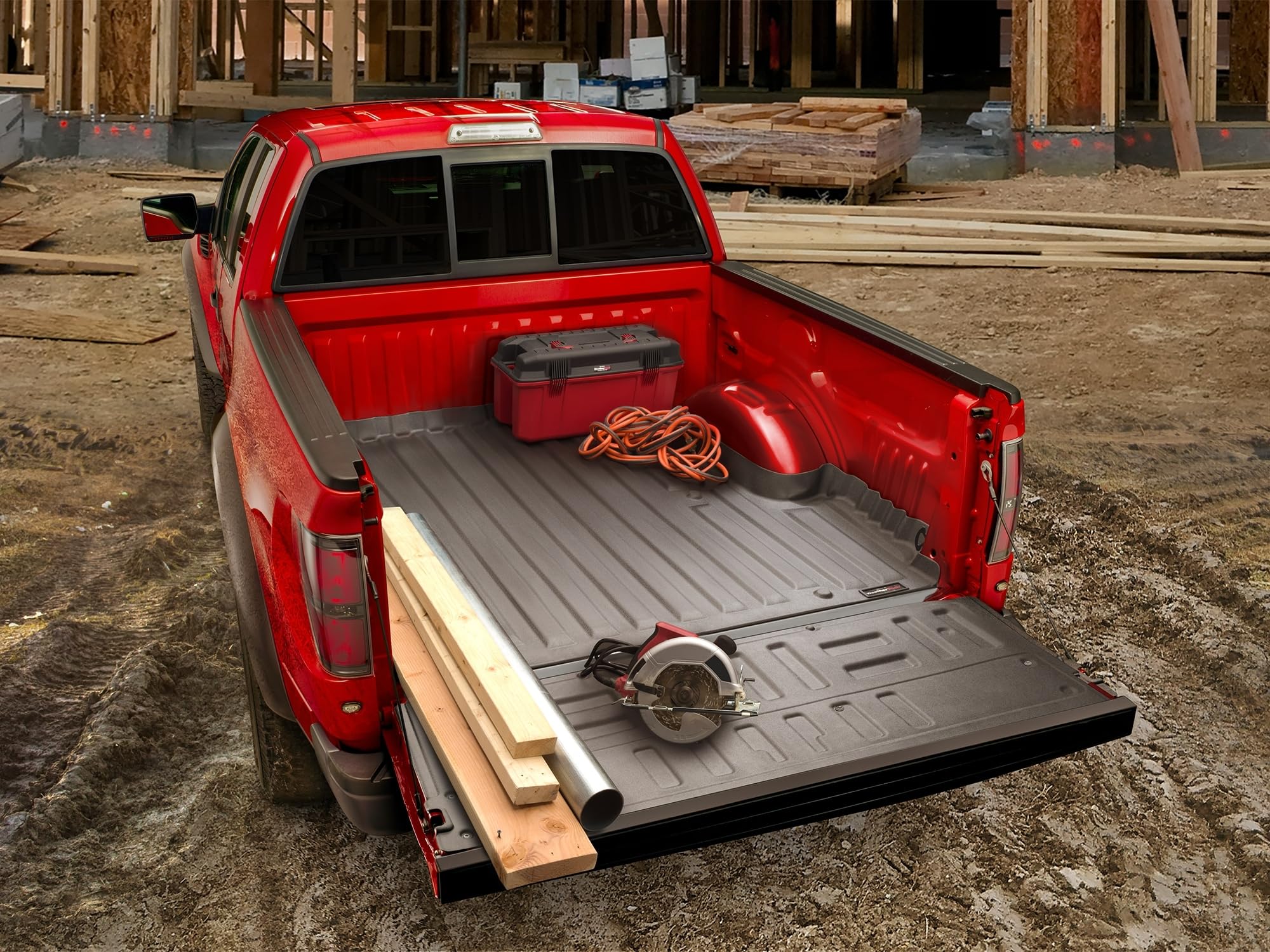WeatherTech Truck Bed Liner TechLiner for Ford F-150, F-150 - Bed Liner (37804), Black