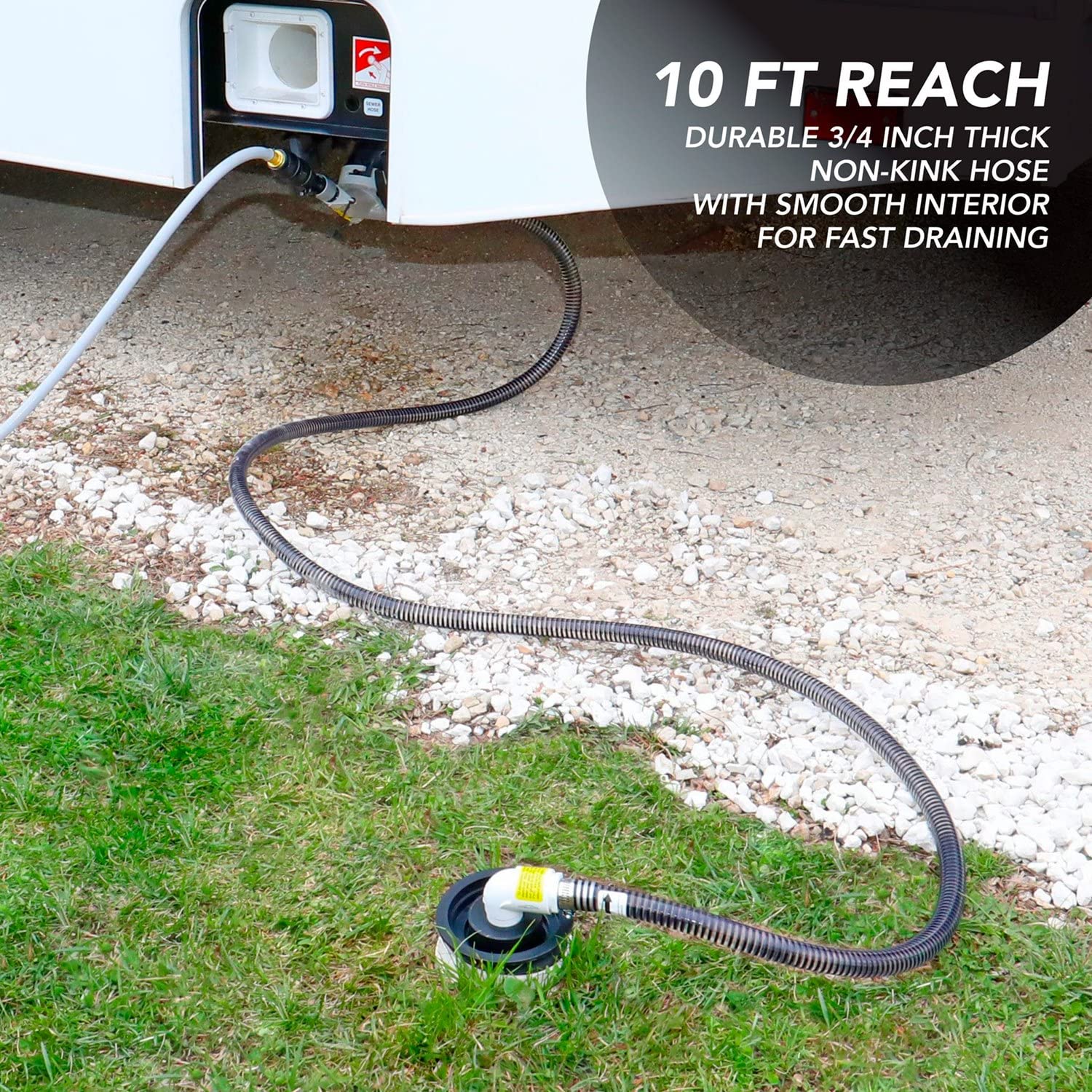 RV SewerSolution Valterra Drainage Kit with 10' Hose and Accessories
