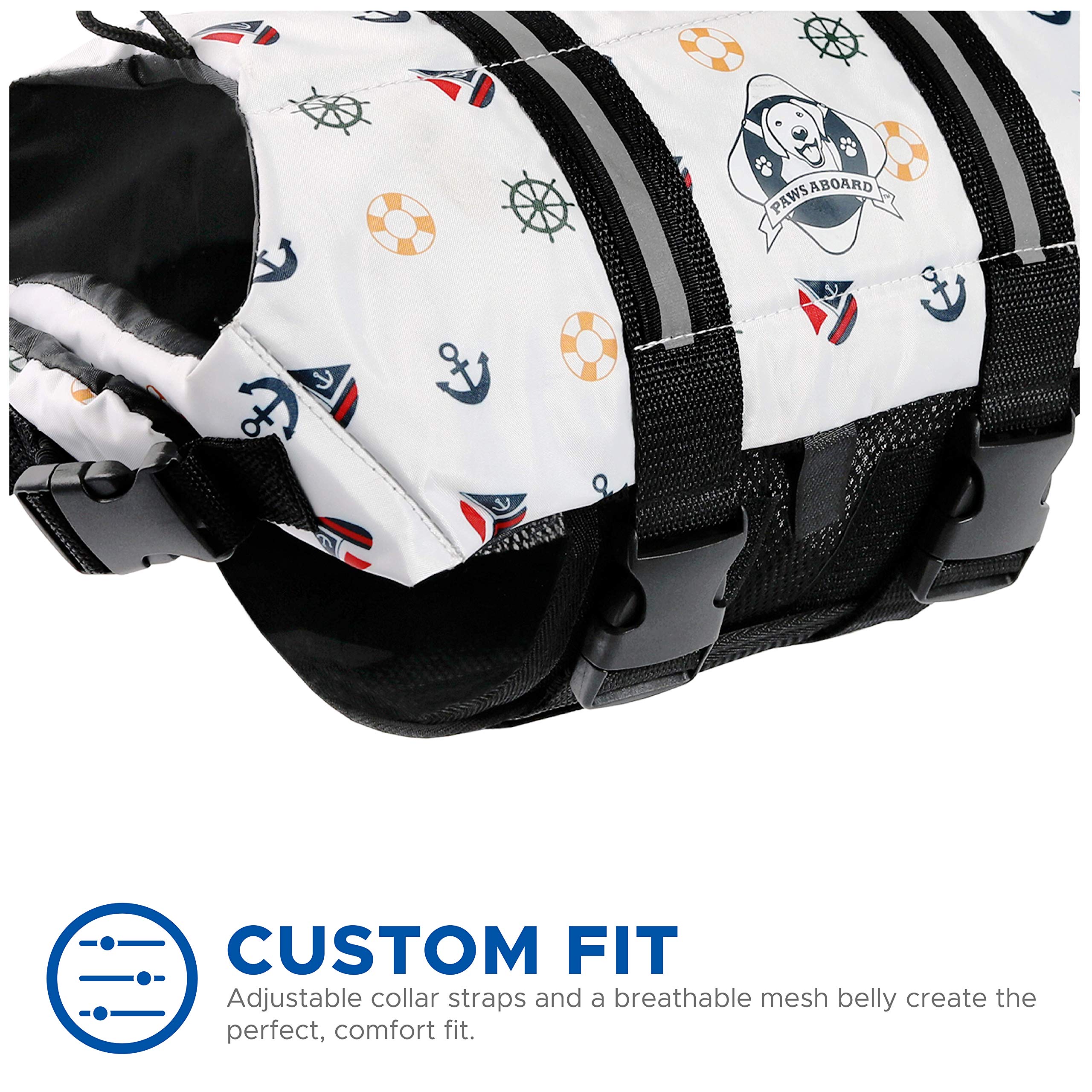 Paws Aboard Medium Doggy Life Jacket - Nautical Dog M1400-N1400