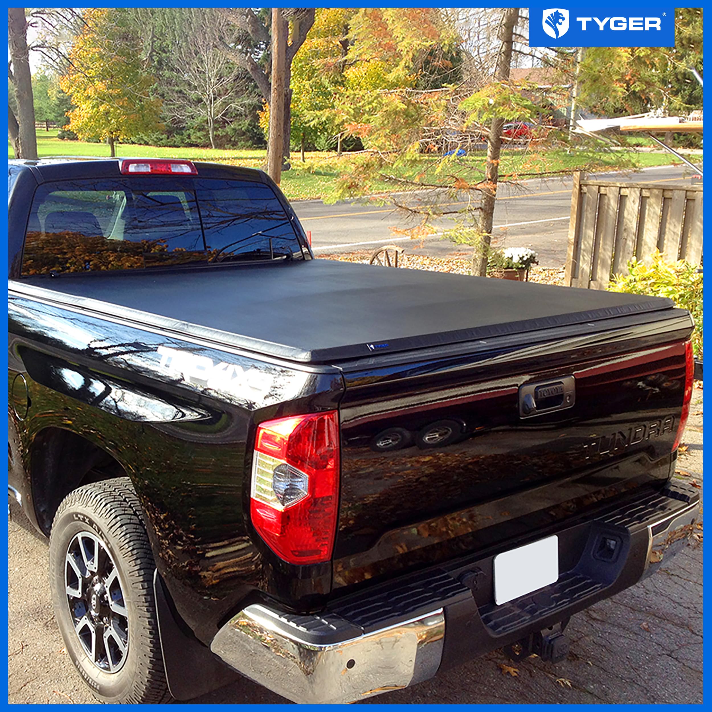 Tyger Auto T3 Soft Tri-fold Tonneau Cover Truck Bed Compatible with 2014-2021 Toyota Tundra | 6.5' (79") Bed | TG-BC3T1433, Black