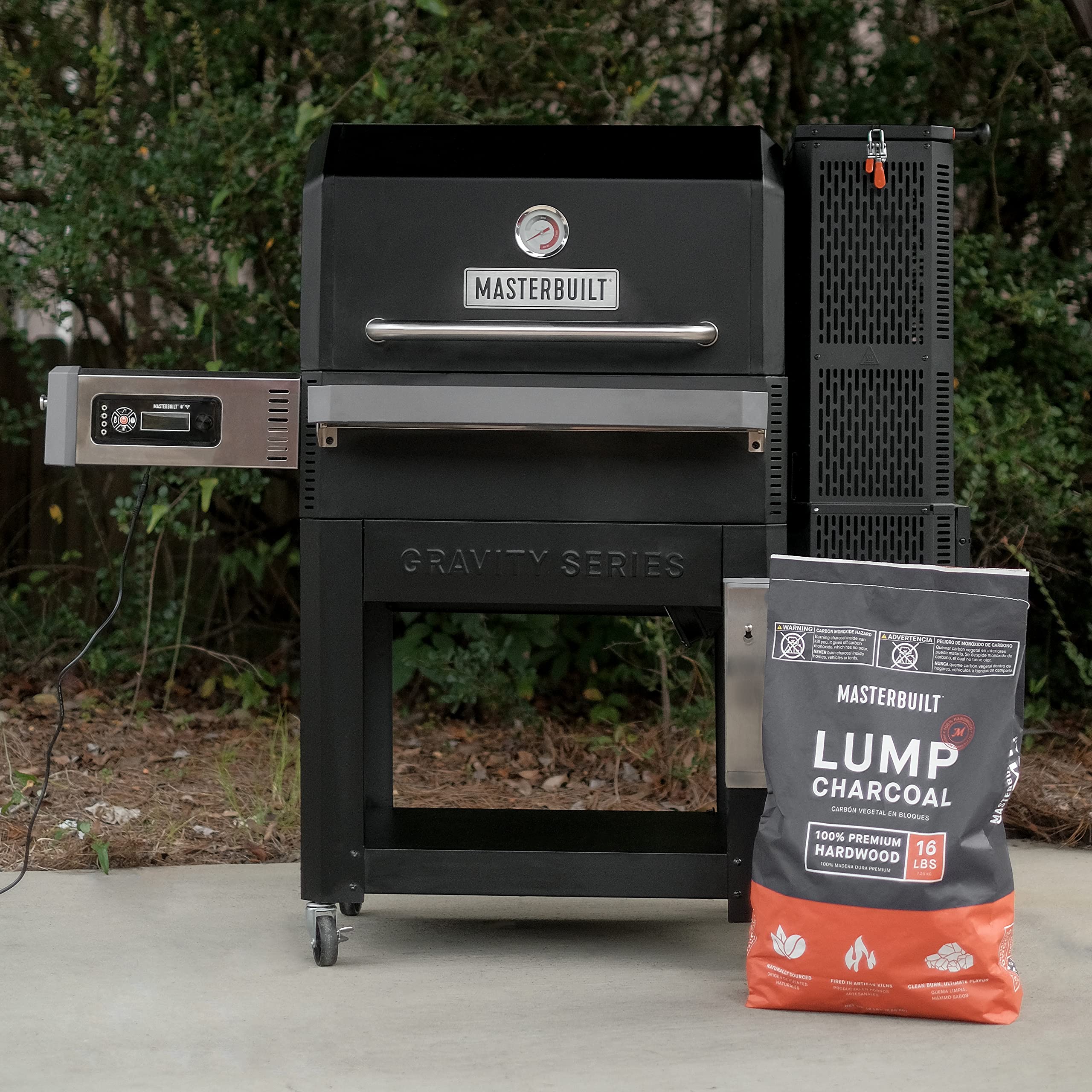 Masterbuilt® Hardwood Premium Lump Charcoal for Gravity Series Charcoal Grill and Smokers, Compatible with All Barrel, Kamado, and Kettle Grills, 1 Pack, 16LB