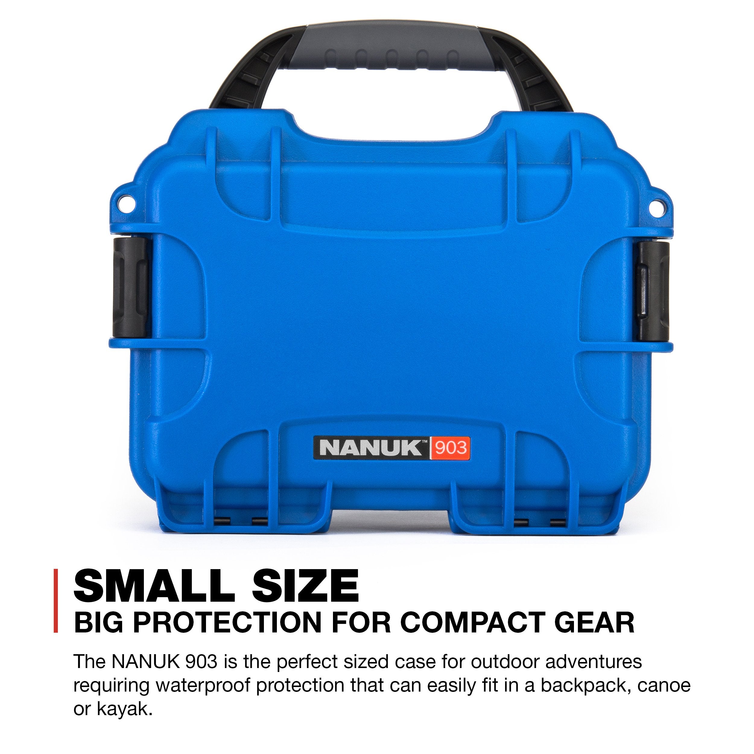 Small Nanuk 903 Waterproof Hard Case with Foam Insert 9.1" x 6.8" x 3.8" - Blue