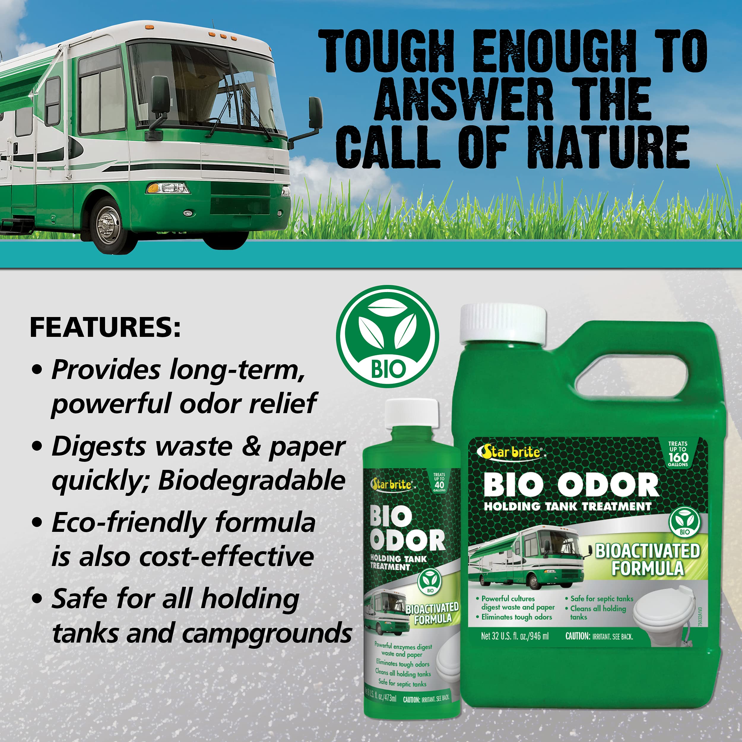 Bio Odor STAR BRITE Enzyme Holding Tank Treatment 8oz 4 Pack (075008)