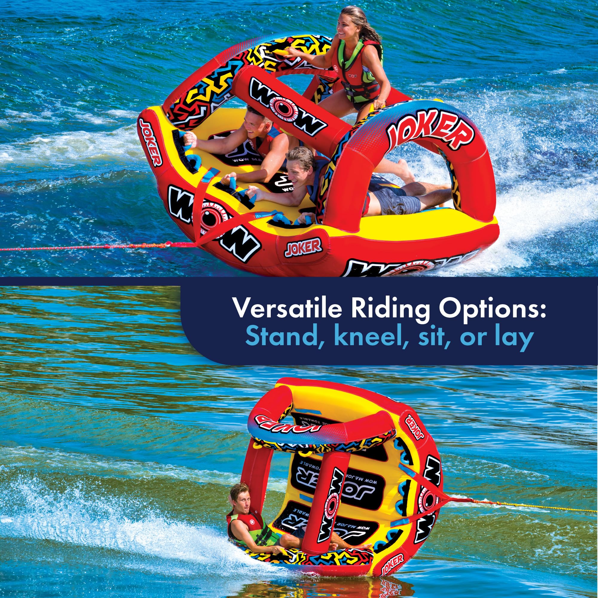 Joker WOW Sports Towable Tube for Boating - 1 to 3 Person Towable - Standing Tubes for Boating
