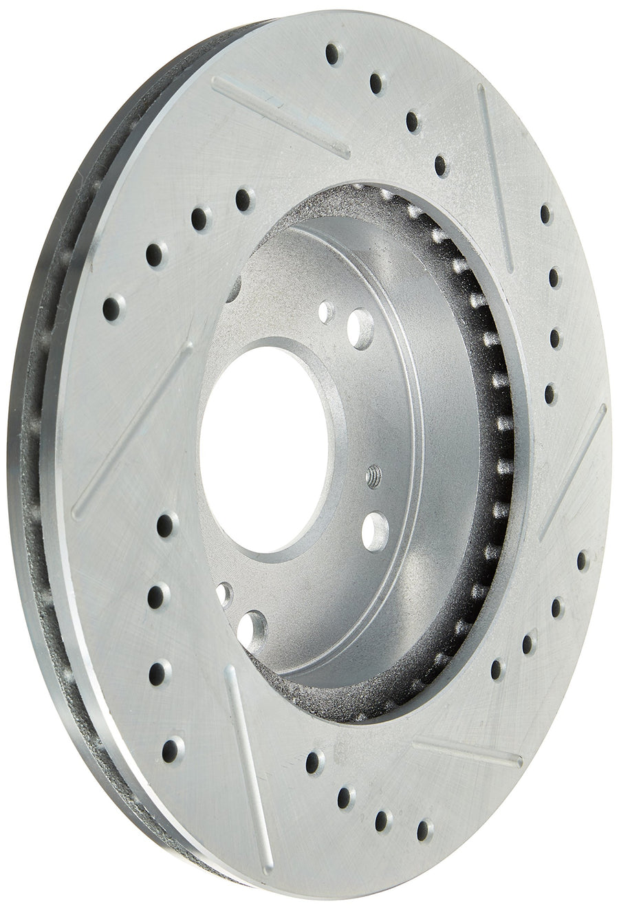 Power Stop Front JBR962XPR Drilled & Slotted Rotor Pair For Acura RSX 2002-2006, Honda CR-Z 2011-2015, Honda Civic 2004-2011 [Model Specific]