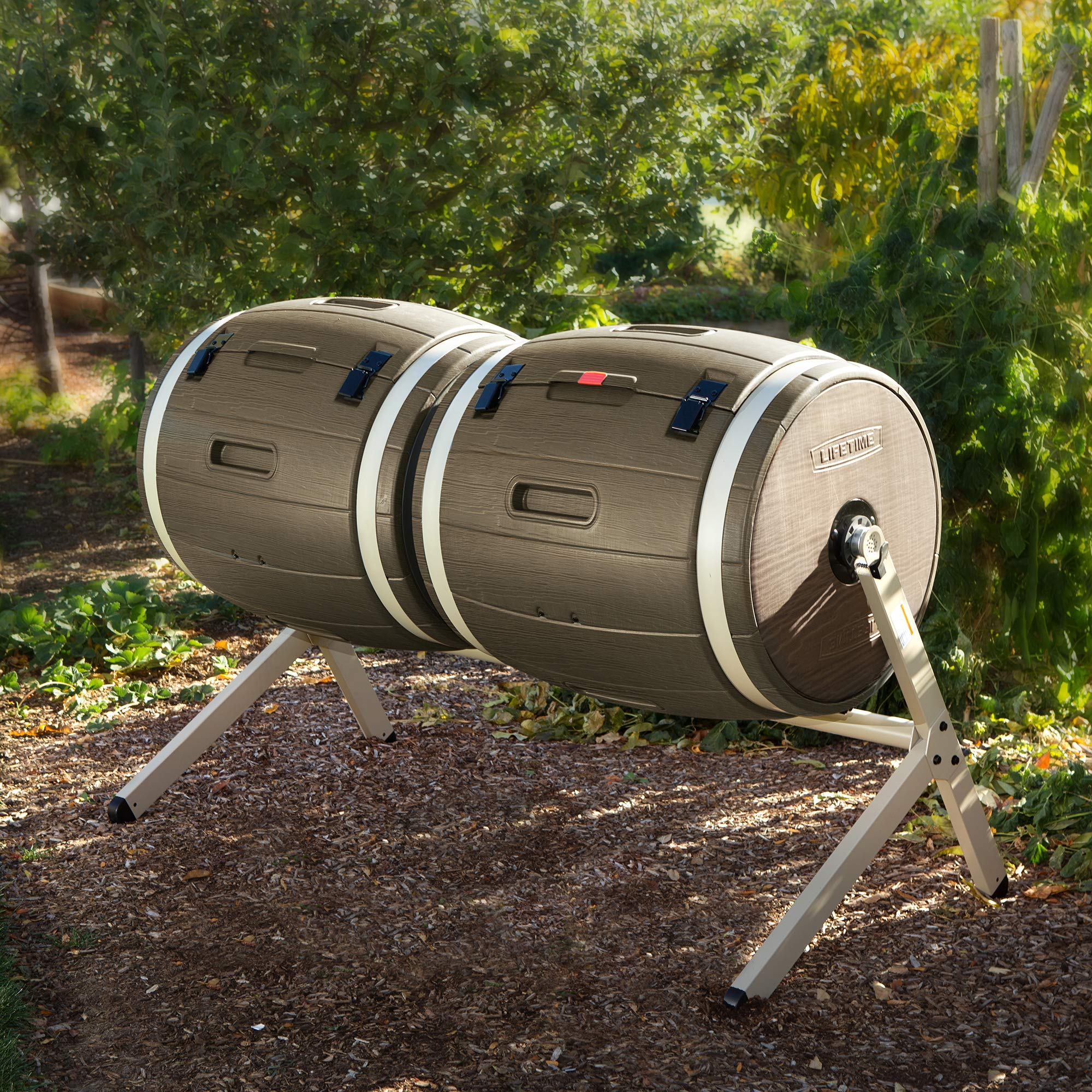 Double Bin Lifetime 60309 Rotating Composter, 100 Gallon