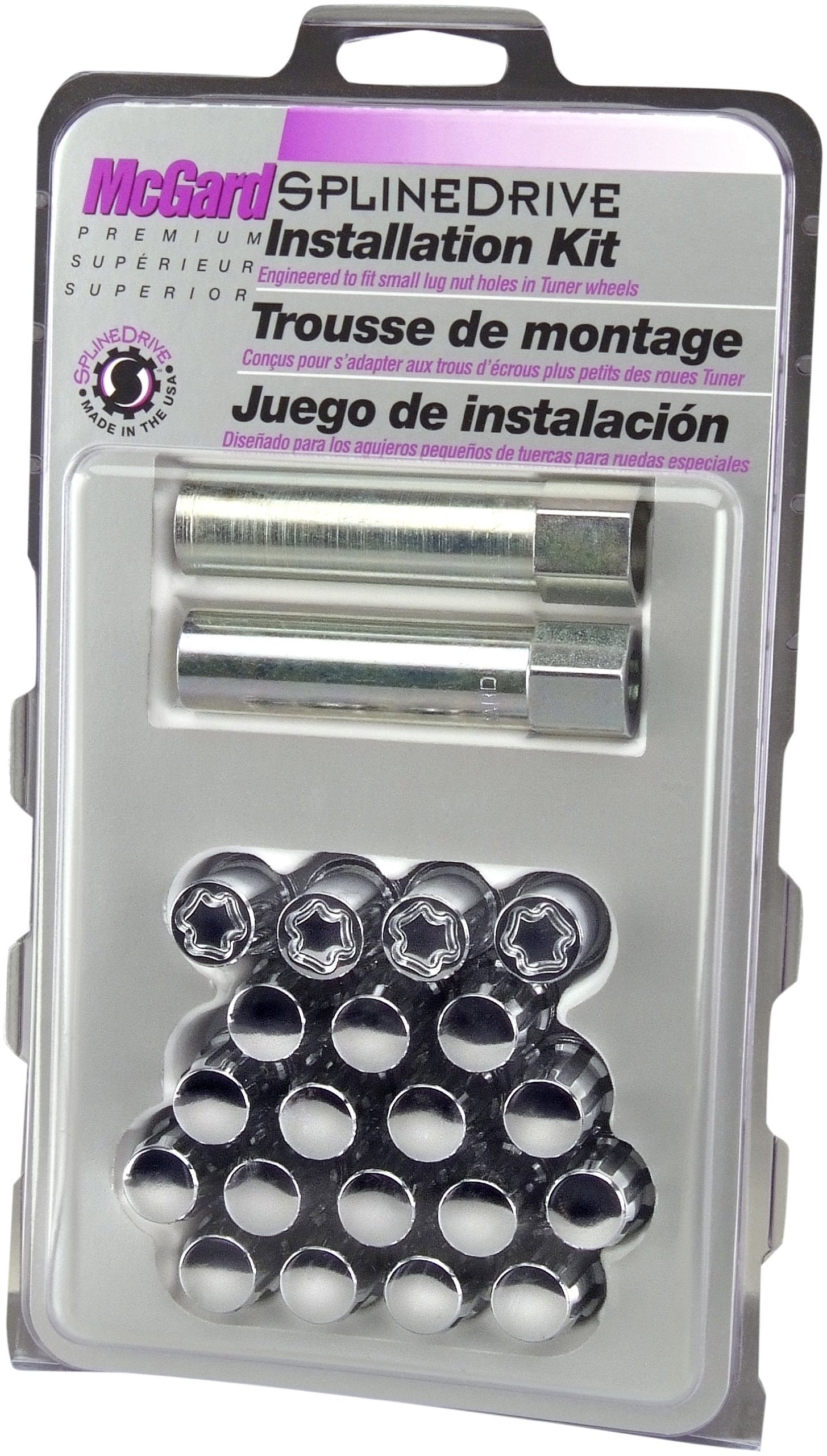 SplineDrive McGard 65554CN Chrome Wheel Installation Kit (M12 x 1.25 Thread Size) - for 5 Lug Wheels