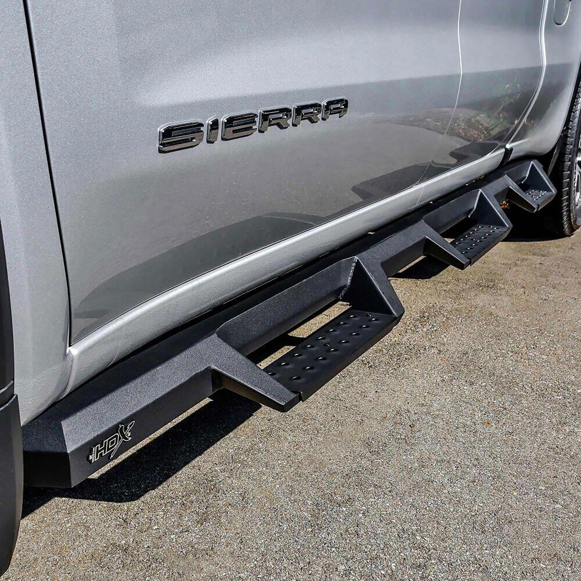 Westin HDX 56-534715 Drop Wheel to Wheel Nerf Bars fits 2019-2025 Silverado Sierra 1500 Double Cab (6.5 Bed) (Exc 2019 Silverado LD/Sierra 1500 Limited) Textured Black Pair