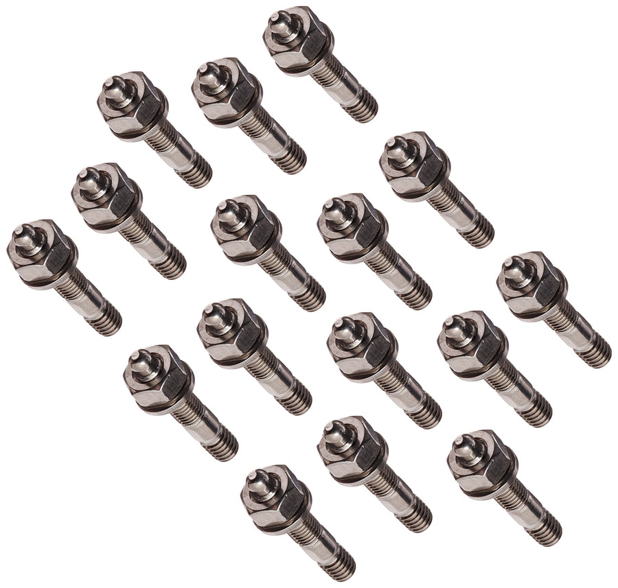 ARP Valve Cover Studs 4007605 With Hex Nuts, Polished Stainless Steel, Package Of 16, For Select Cast Aluminum Covers