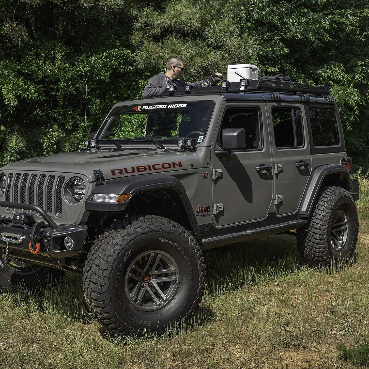 Roof Rack Rugged Ridge 11703.04, With Basket; 18-Current Jeep Wrangler JL 4-Door Hardtops